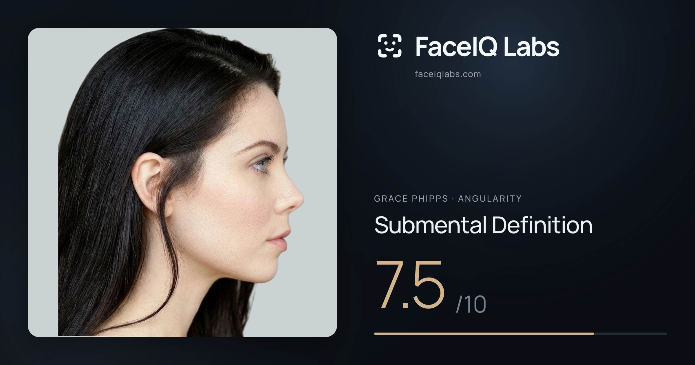 Grace Phipps Submental Definition: 7.5/10, drawn on the photo