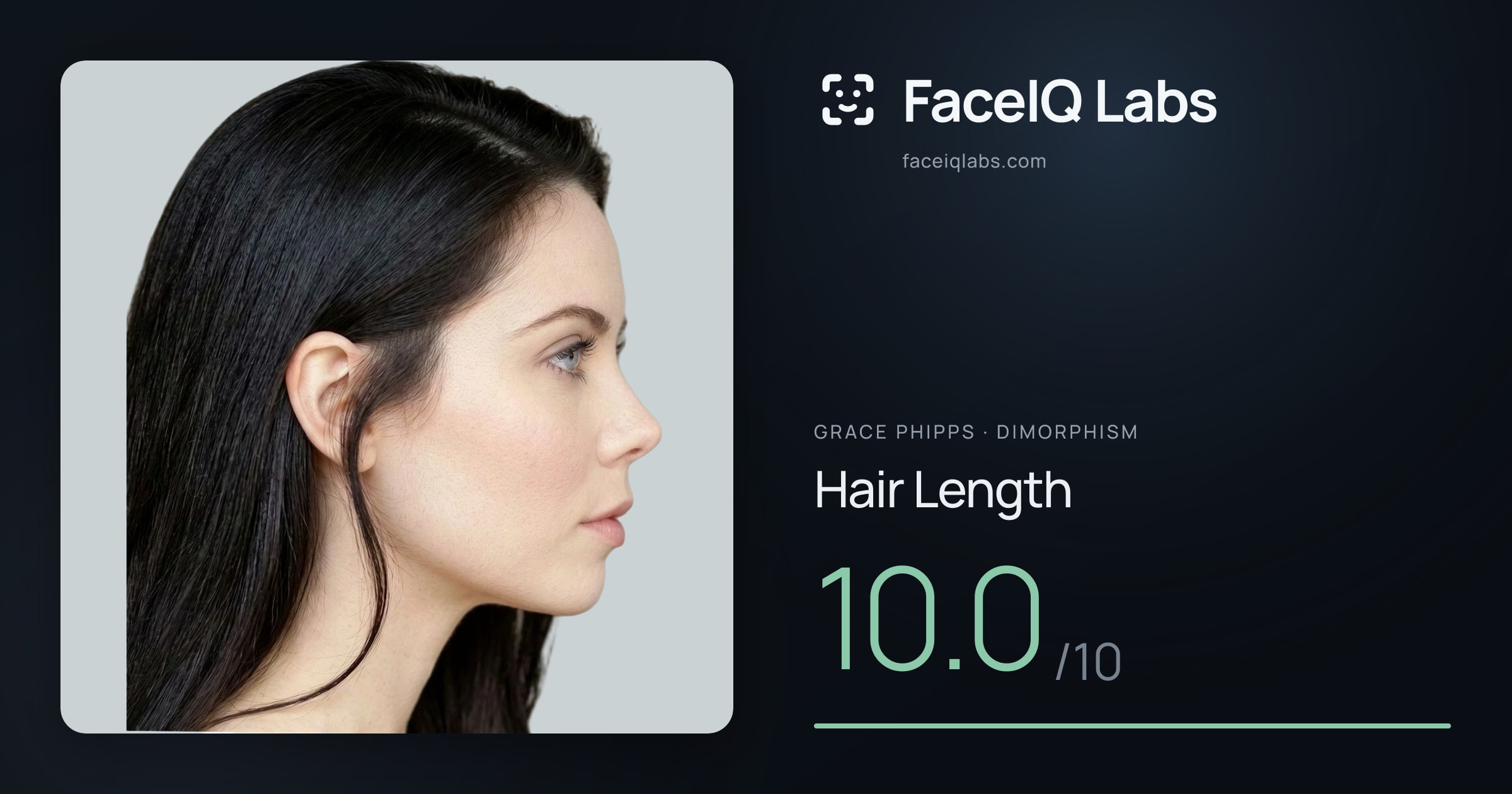 Grace Phipps Hair Length: 10.0/10, drawn on the photo