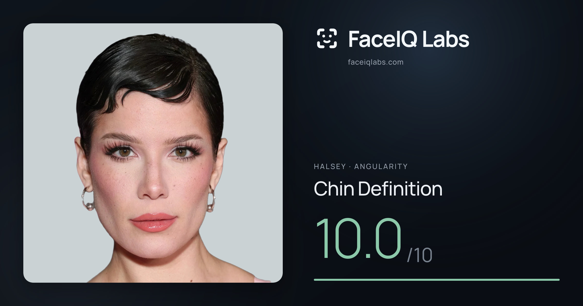 Halsey Chin Definition: 8.0/10, drawn on the photo