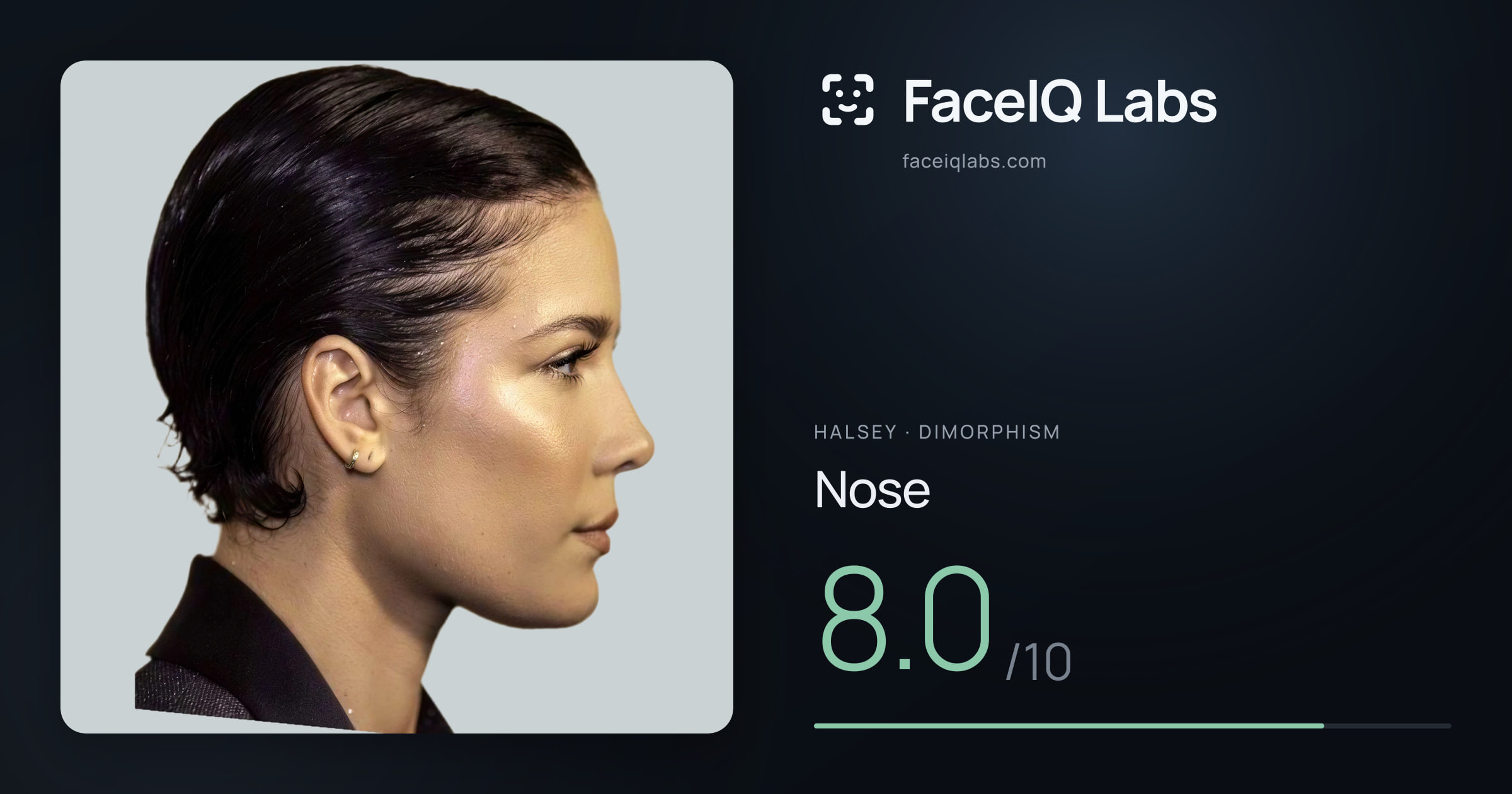 Halsey Nose: 8.0/10, drawn on the photo