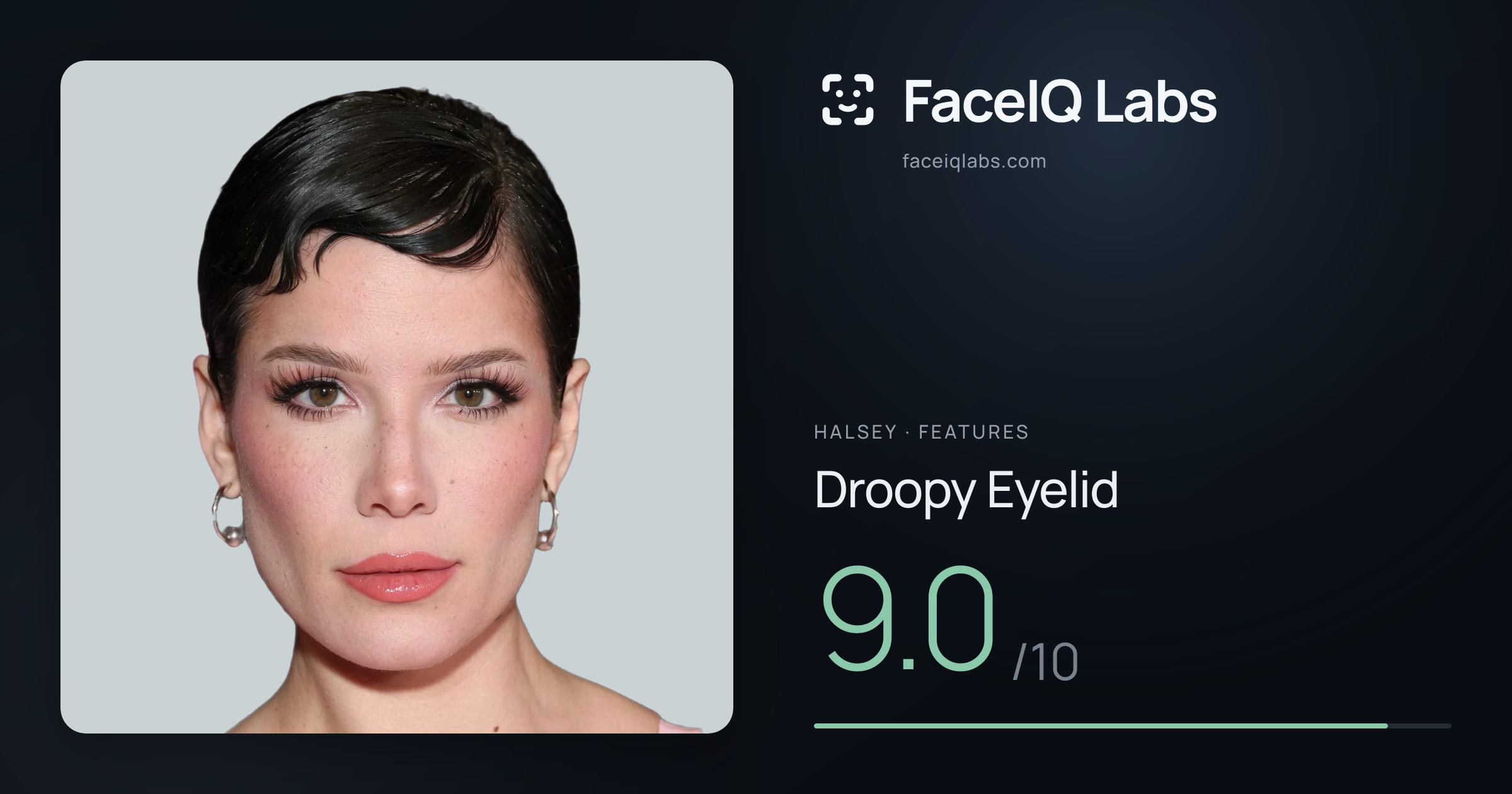 Halsey Droopy Eyelid: 9.0/10, drawn on the photo