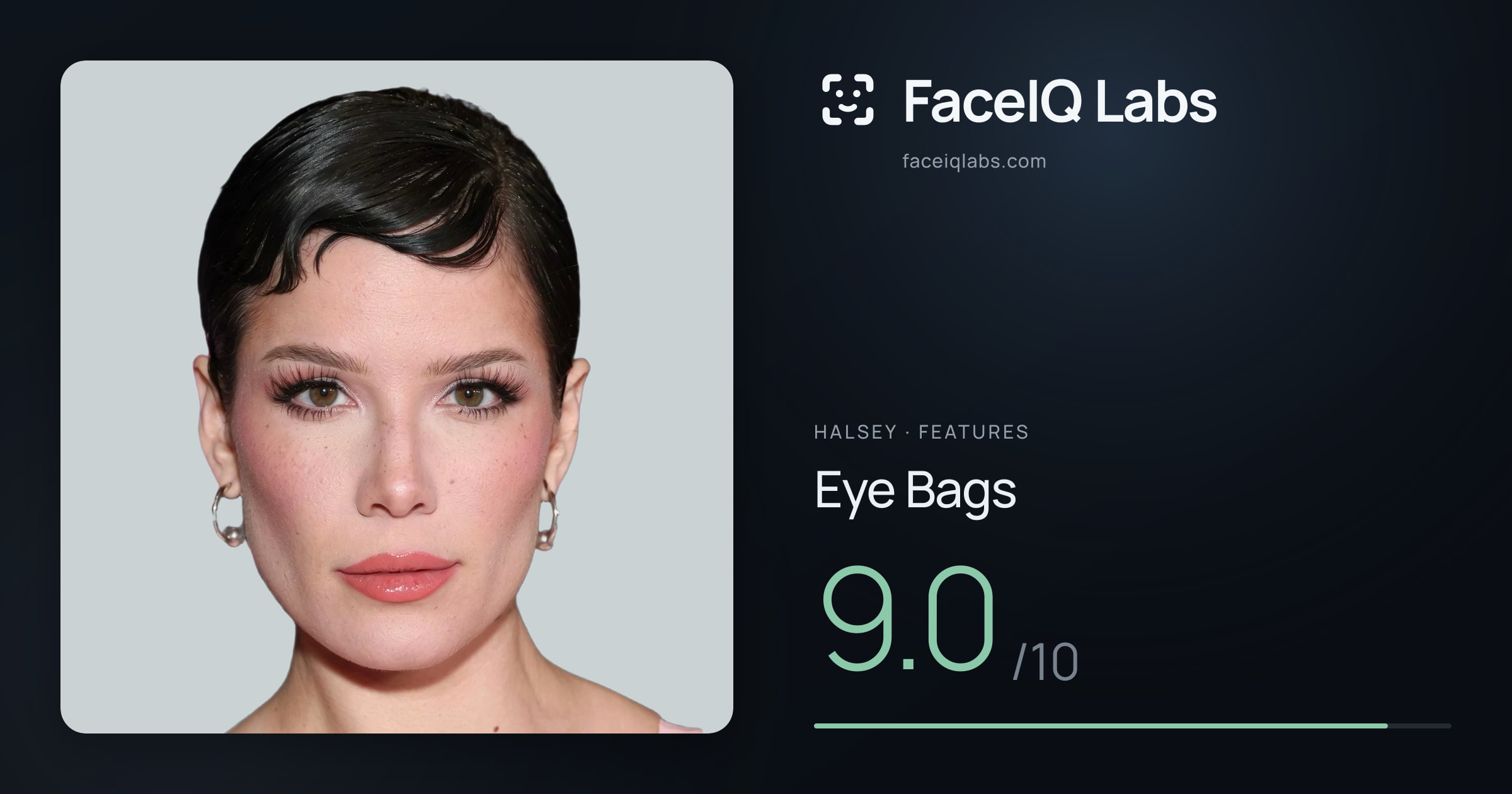 Halsey Eye Bags: 9.0/10, drawn on the photo