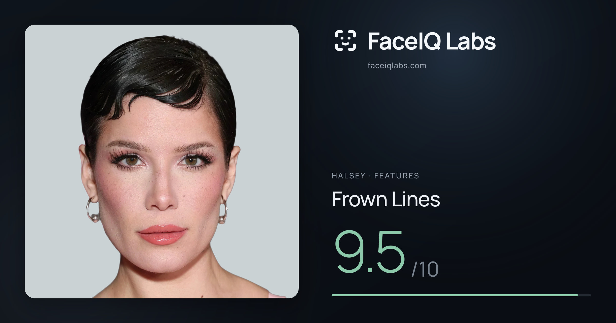 Halsey Frown Lines: 9.5/10, drawn on the photo