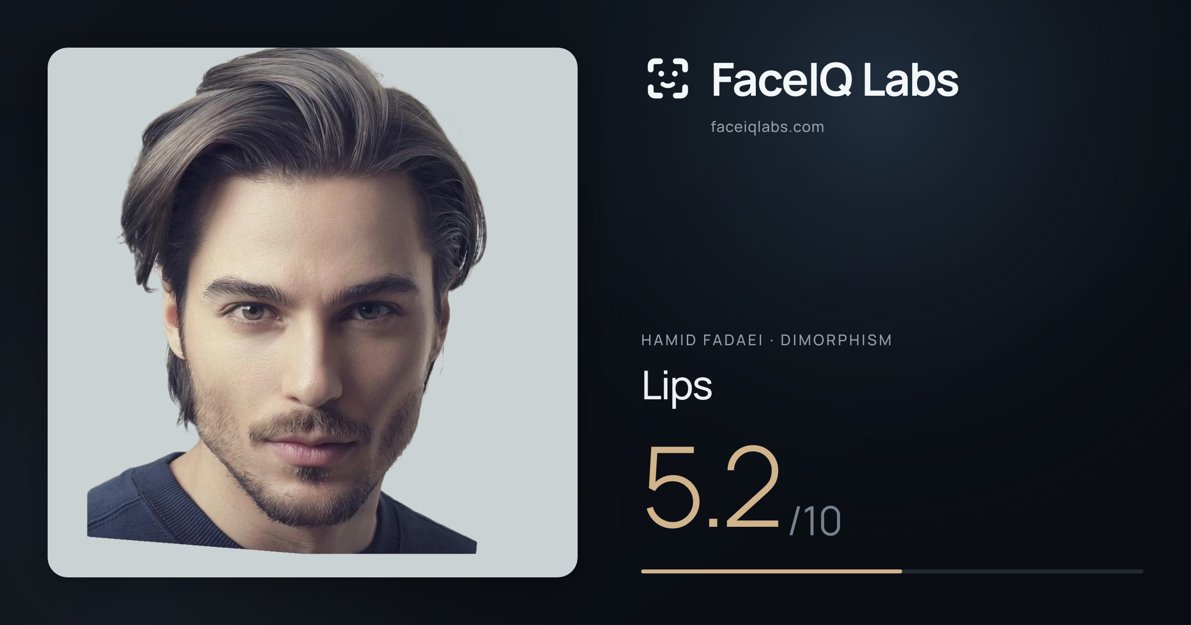 Hamid Fadaei Lips: 5.2/10, drawn on the photo