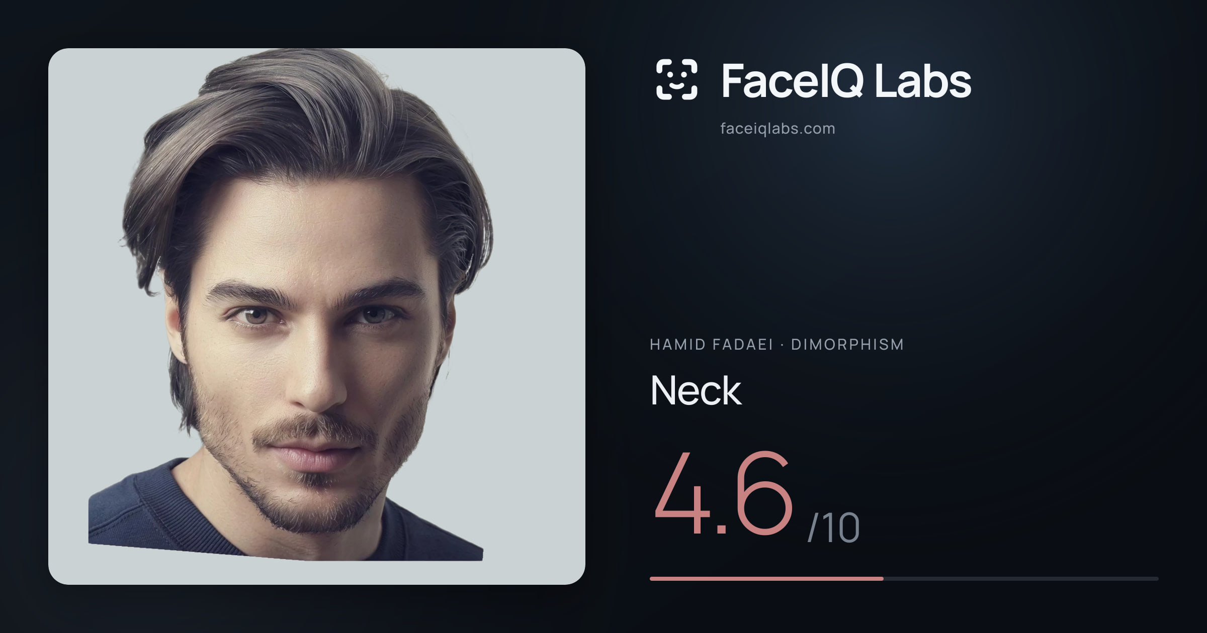 Hamid Fadaei Neck: 4.6/10, drawn on the photo