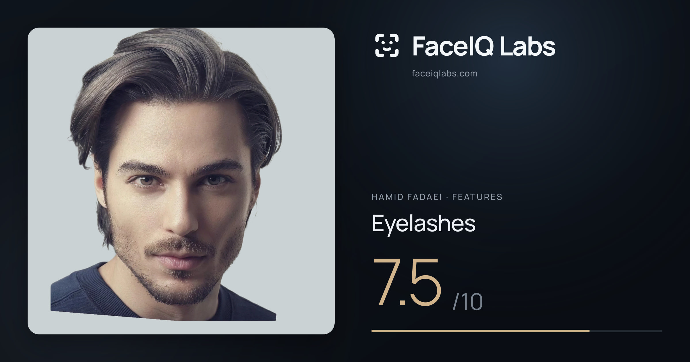Hamid Fadaei Eyelashes: 7.5/10, drawn on the photo