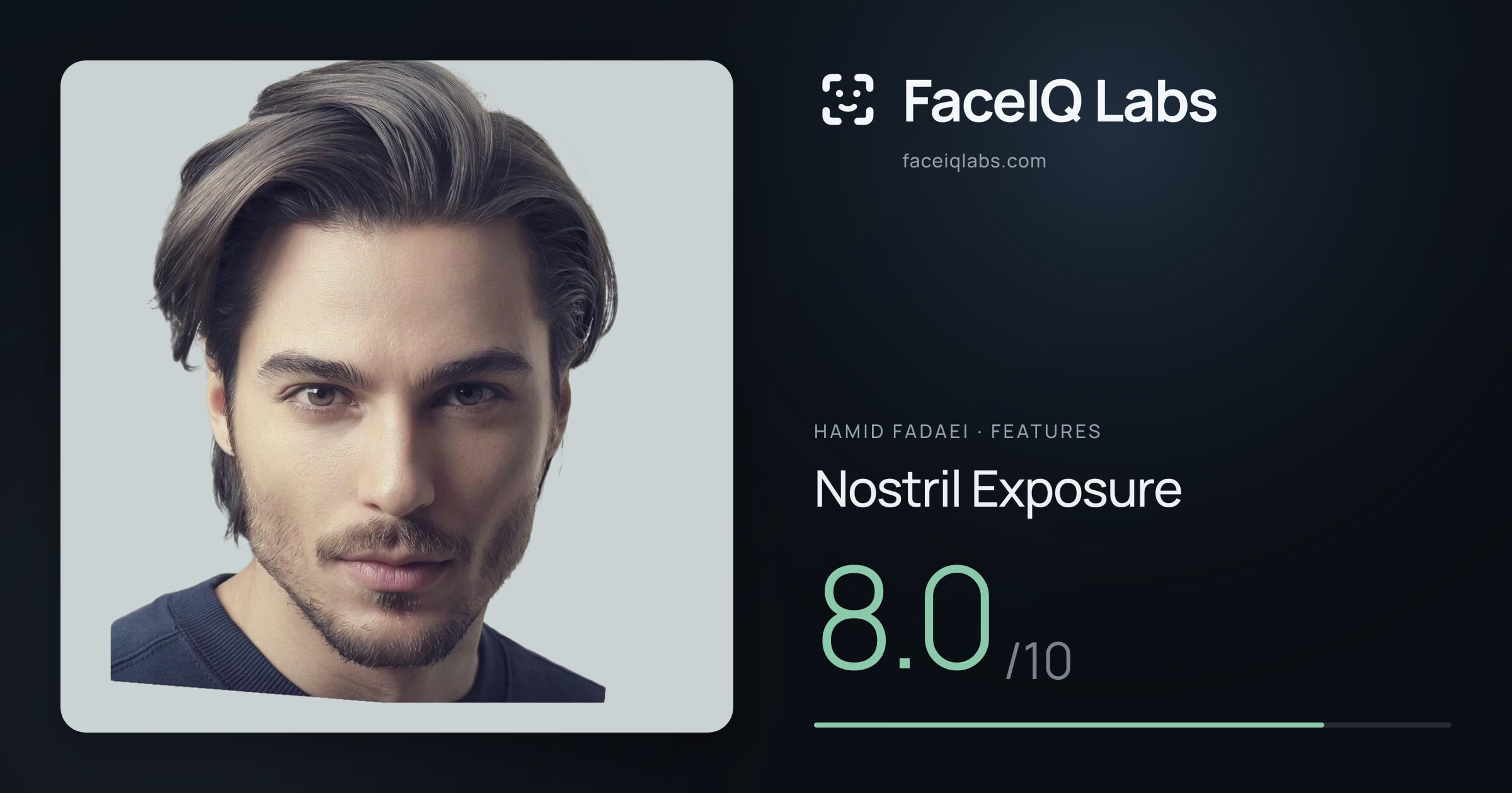 Hamid Fadaei Nostril Exposure: 8.0/10, drawn on the photo