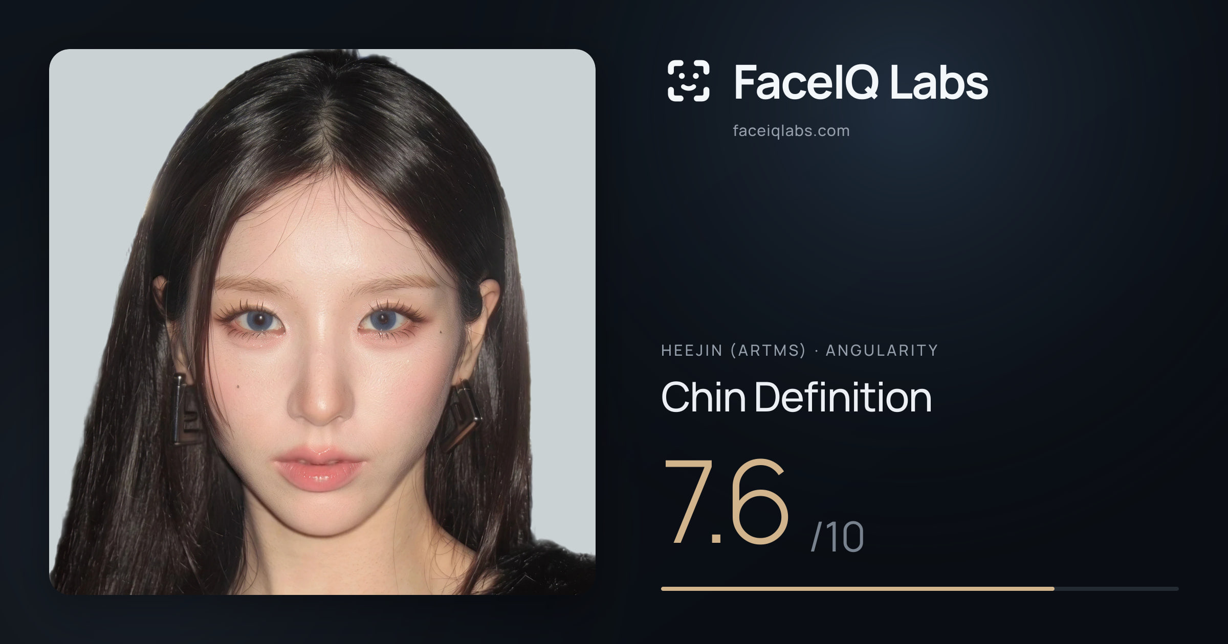 Heejin (ARTMS) Chin Definition: 7.6/10, drawn on the photo