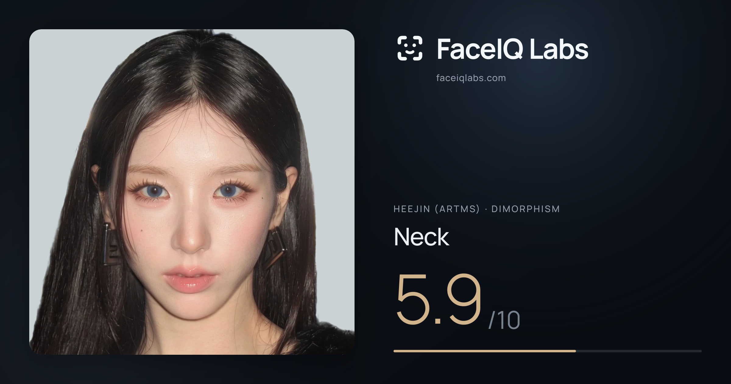 Heejin (ARTMS) Neck: 5.9/10, drawn on the photo