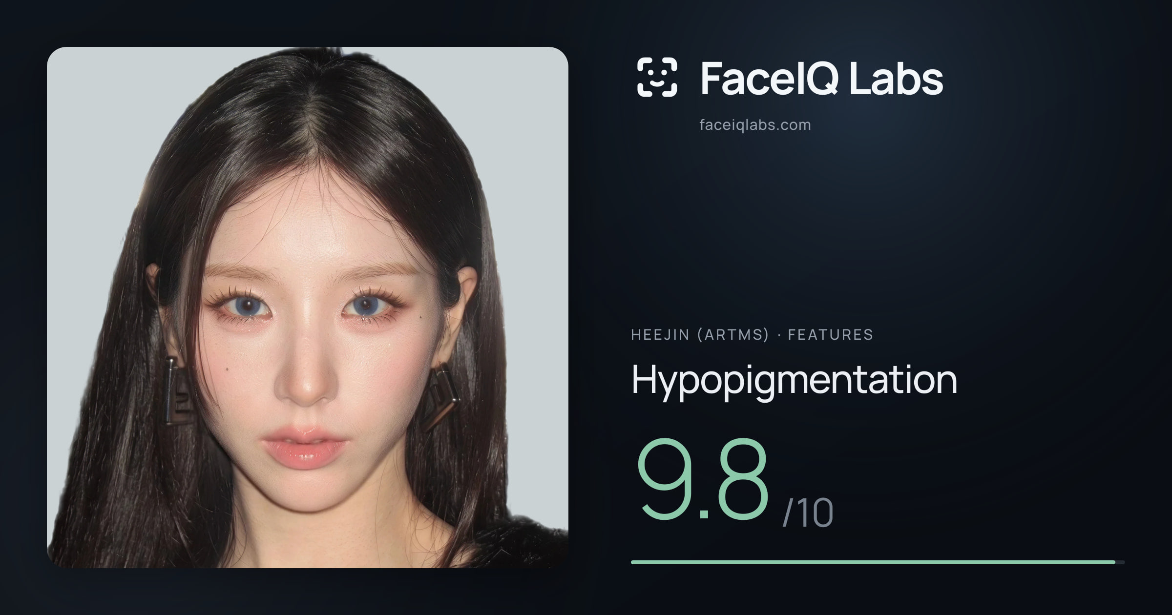 Heejin (ARTMS) Hypopigmentation: 9.8/10, drawn on the photo