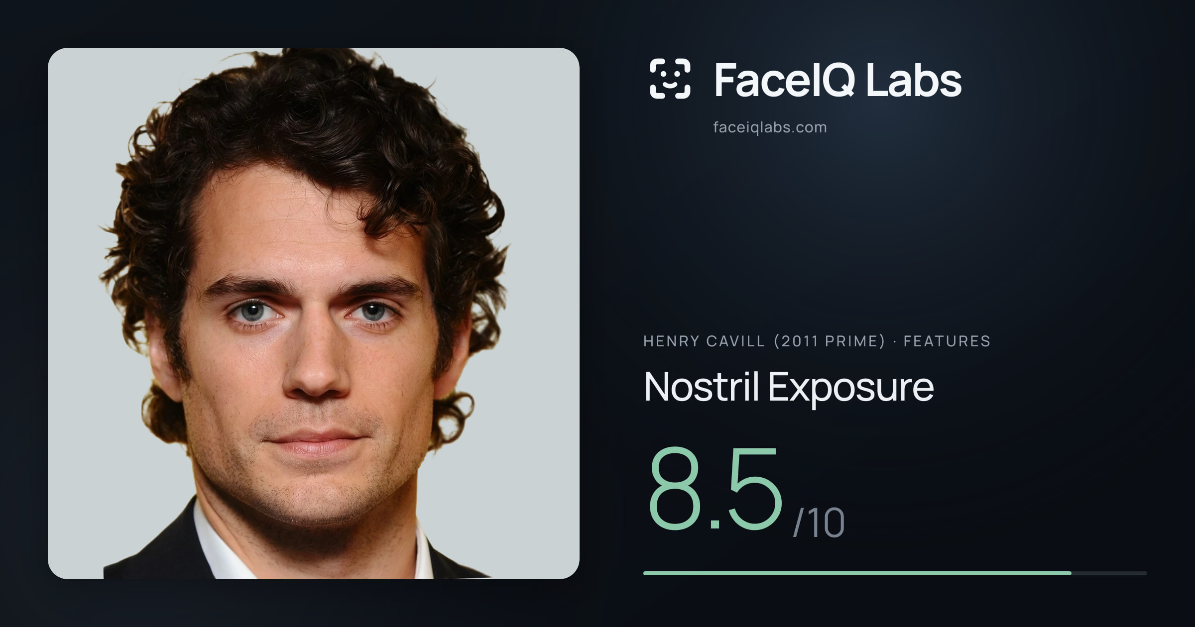 Henry Cavill (2011 Prime) Nostril Exposure: 8.5/10, drawn on the photo