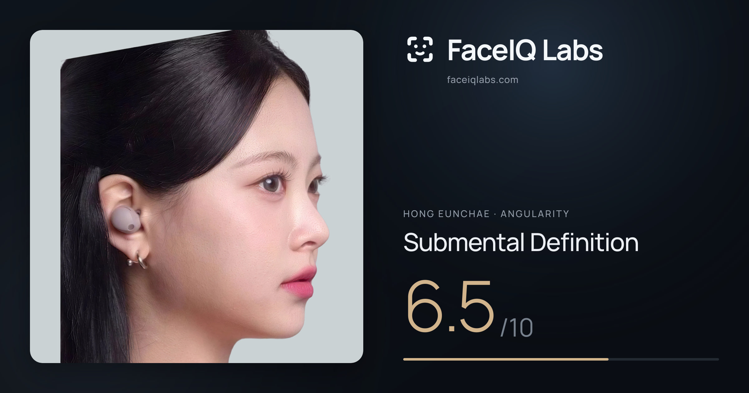Hong Eunchae Submental Definition: 6.5/10, drawn on the photo