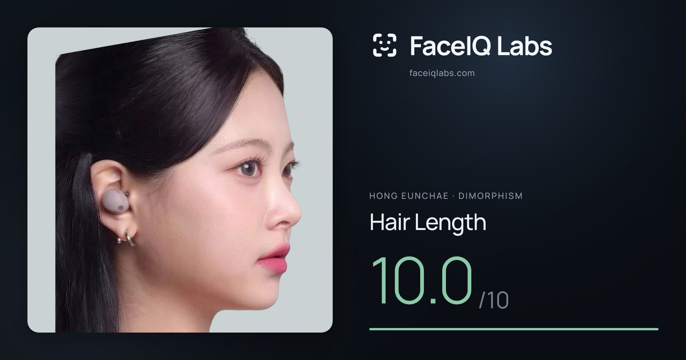 Hong Eunchae Hair Length: 10.0/10, drawn on the photo