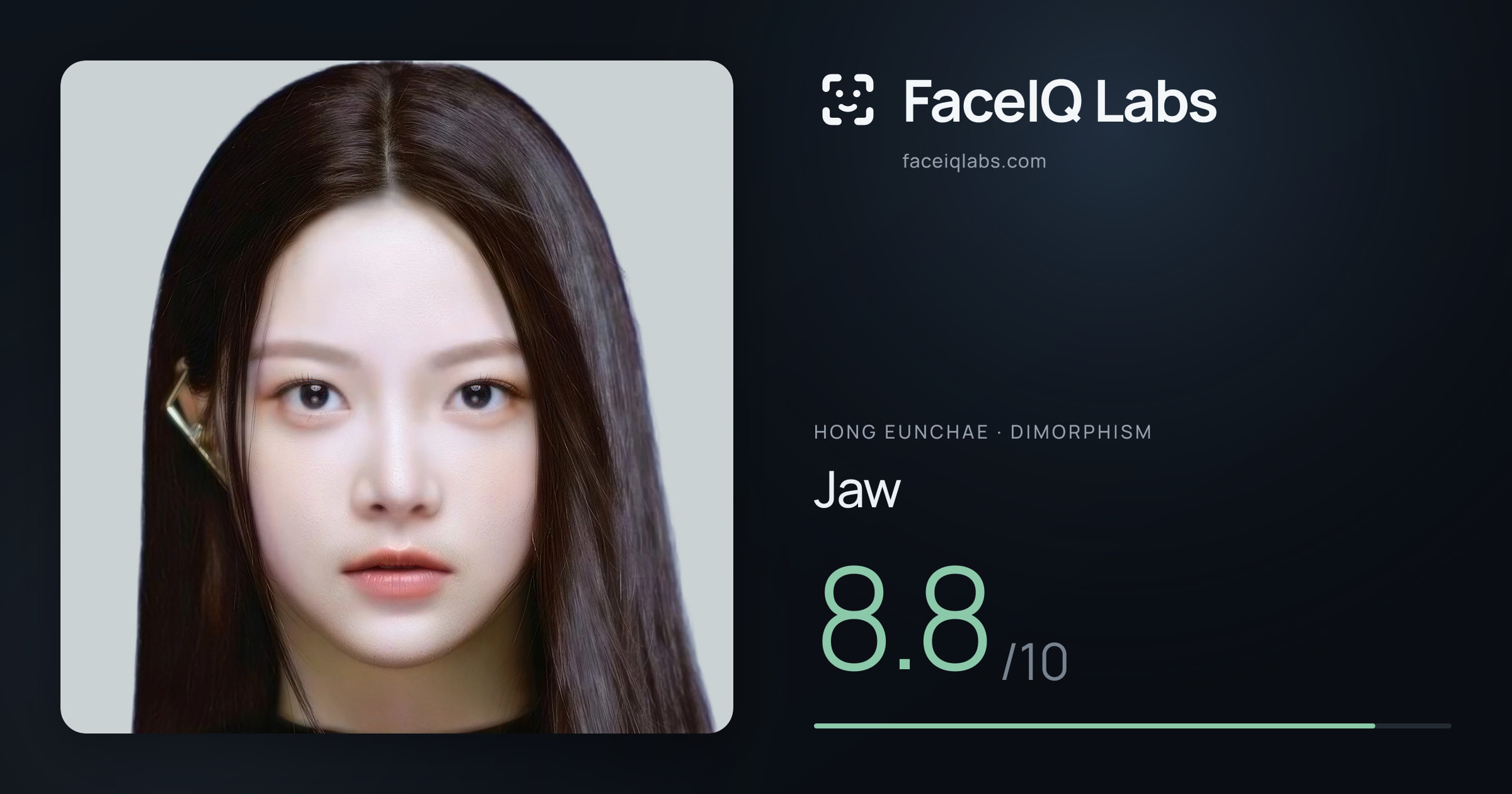 Hong Eunchae Jaw: 8.8/10, drawn on the photo