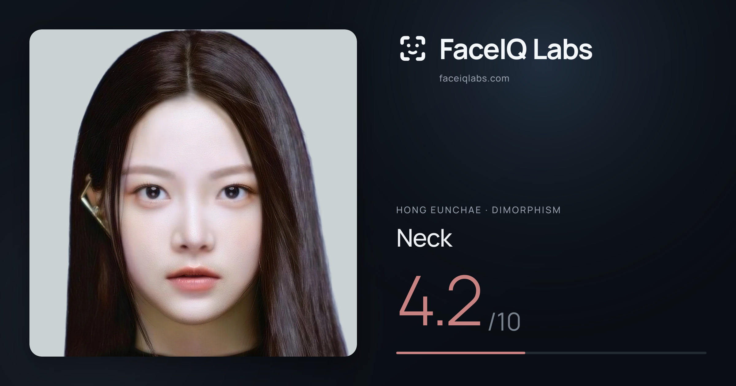 Hong Eunchae Neck: 4.2/10, drawn on the photo
