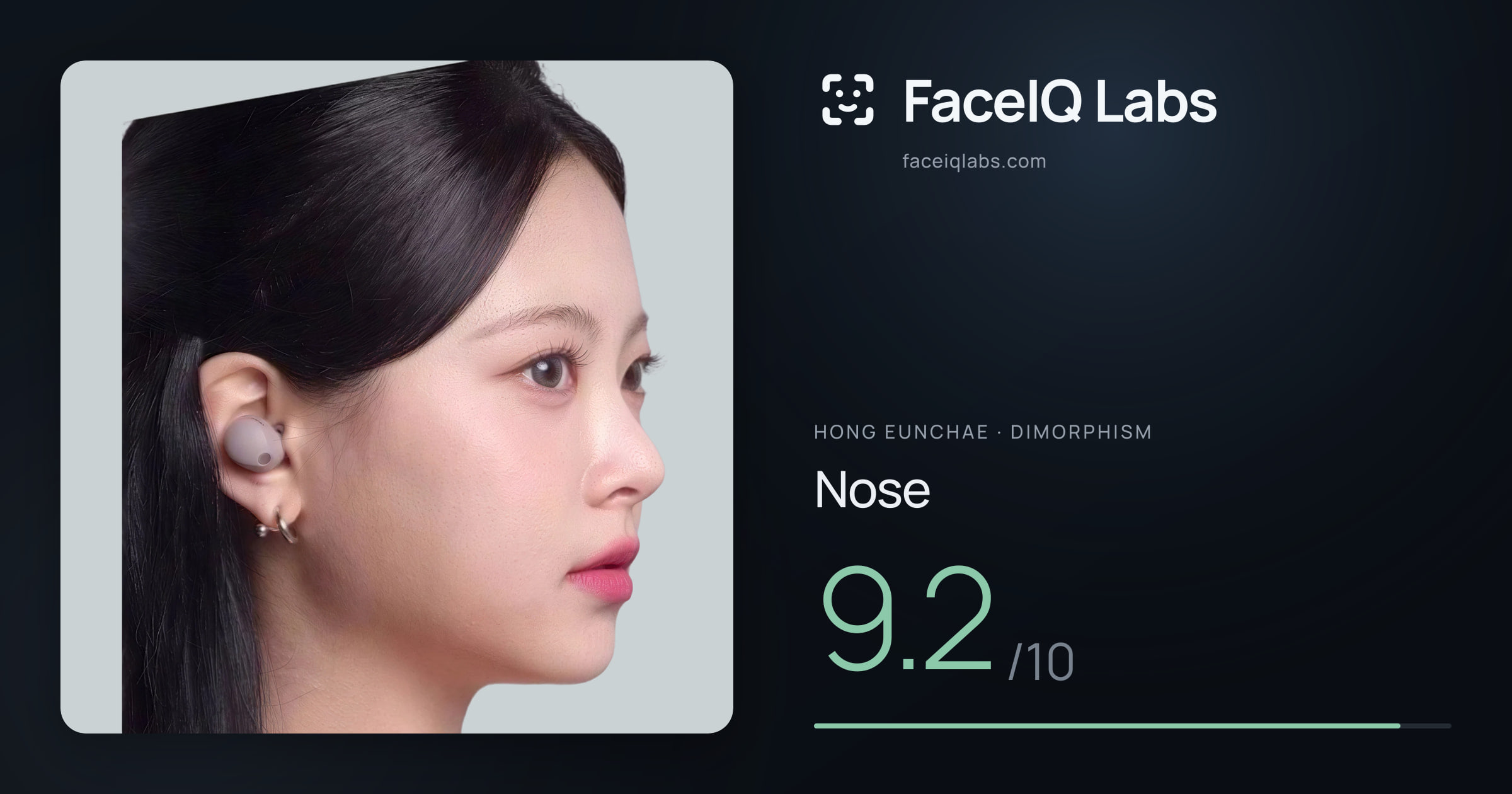 Hong Eunchae Nose: 9.2/10, drawn on the photo