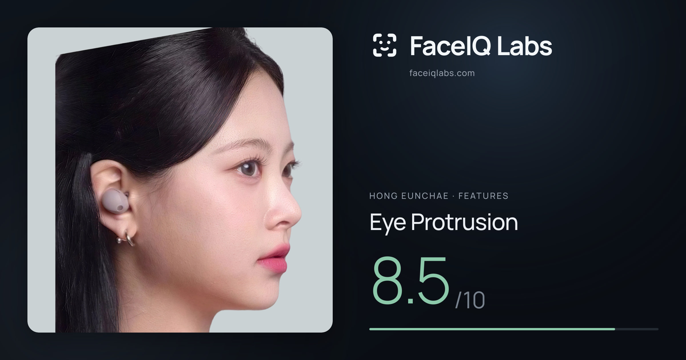 Hong Eunchae Eye Protrusion: 8.5/10, drawn on the photo