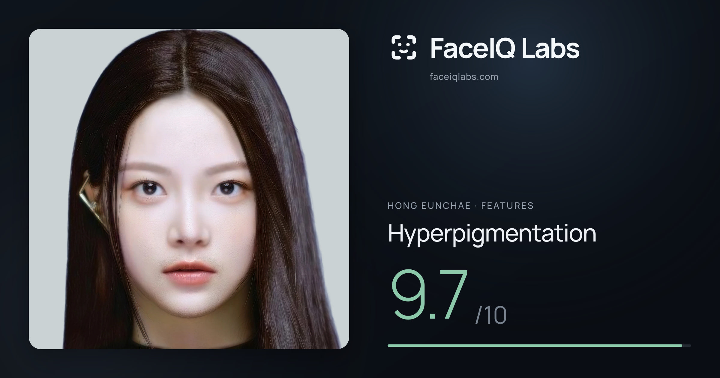 Hong Eunchae Hyperpigmentation: 9.7/10, drawn on the photo