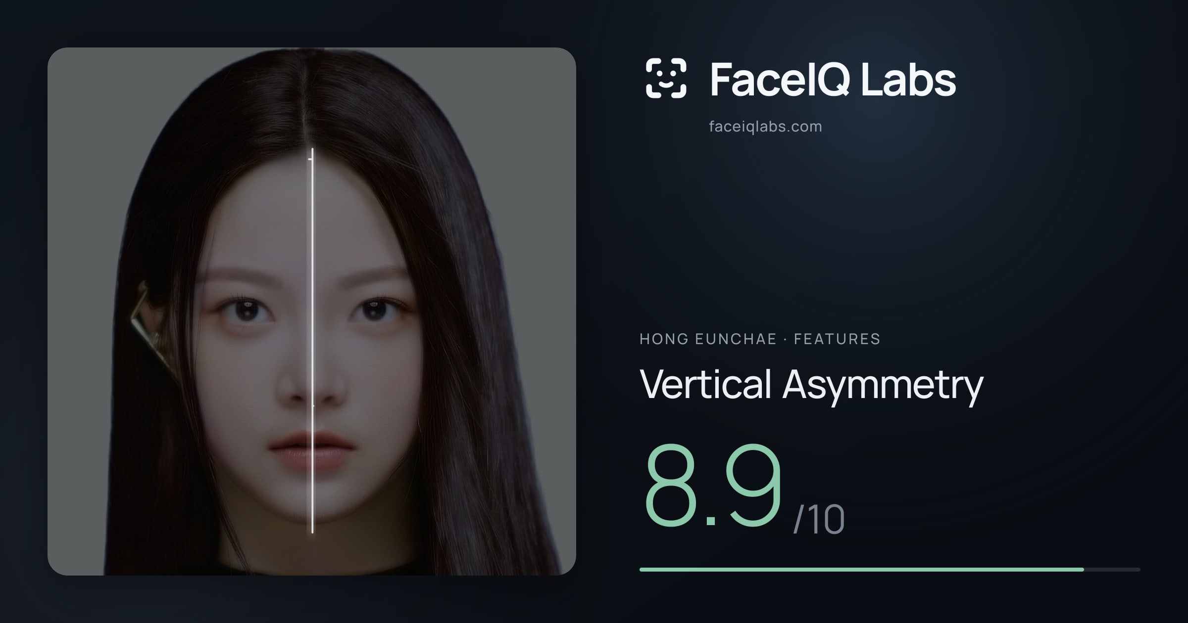 Hong Eunchae Vertical Asymmetry: 8.9/10, drawn on the photo