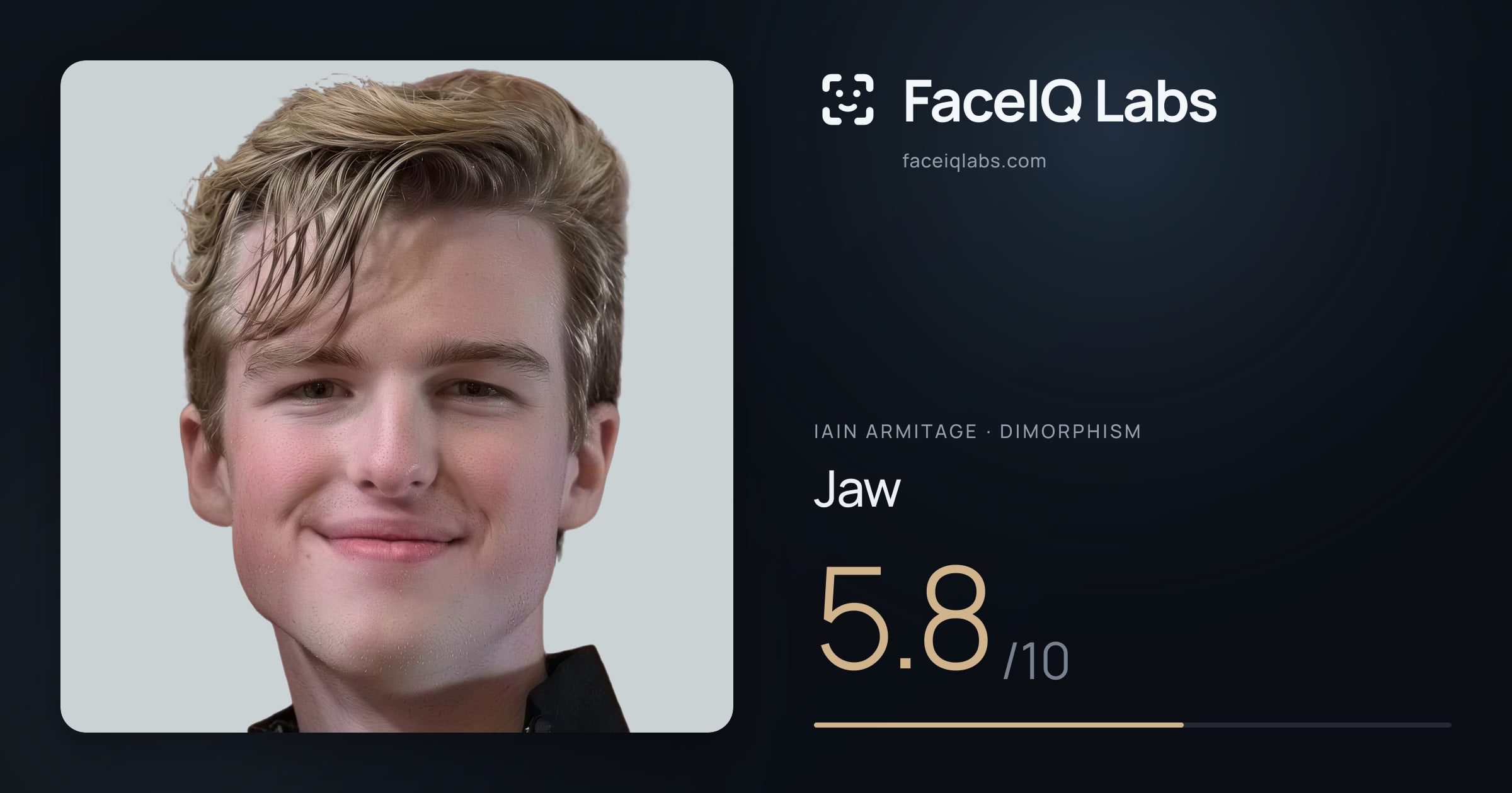 Iain Armitage Jaw: 5.8/10, drawn on the photo