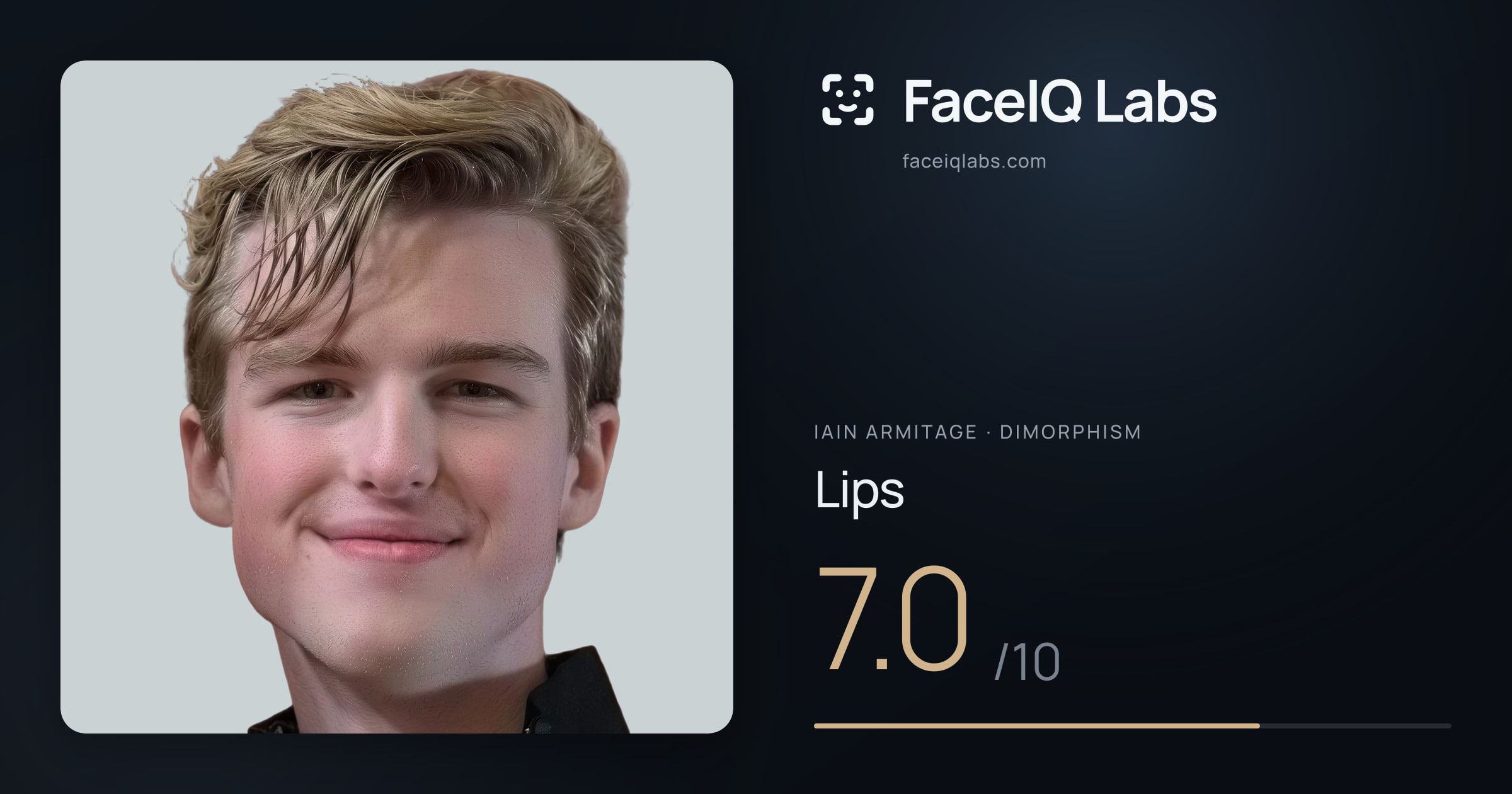 Iain Armitage Lips: 7.0/10, drawn on the photo