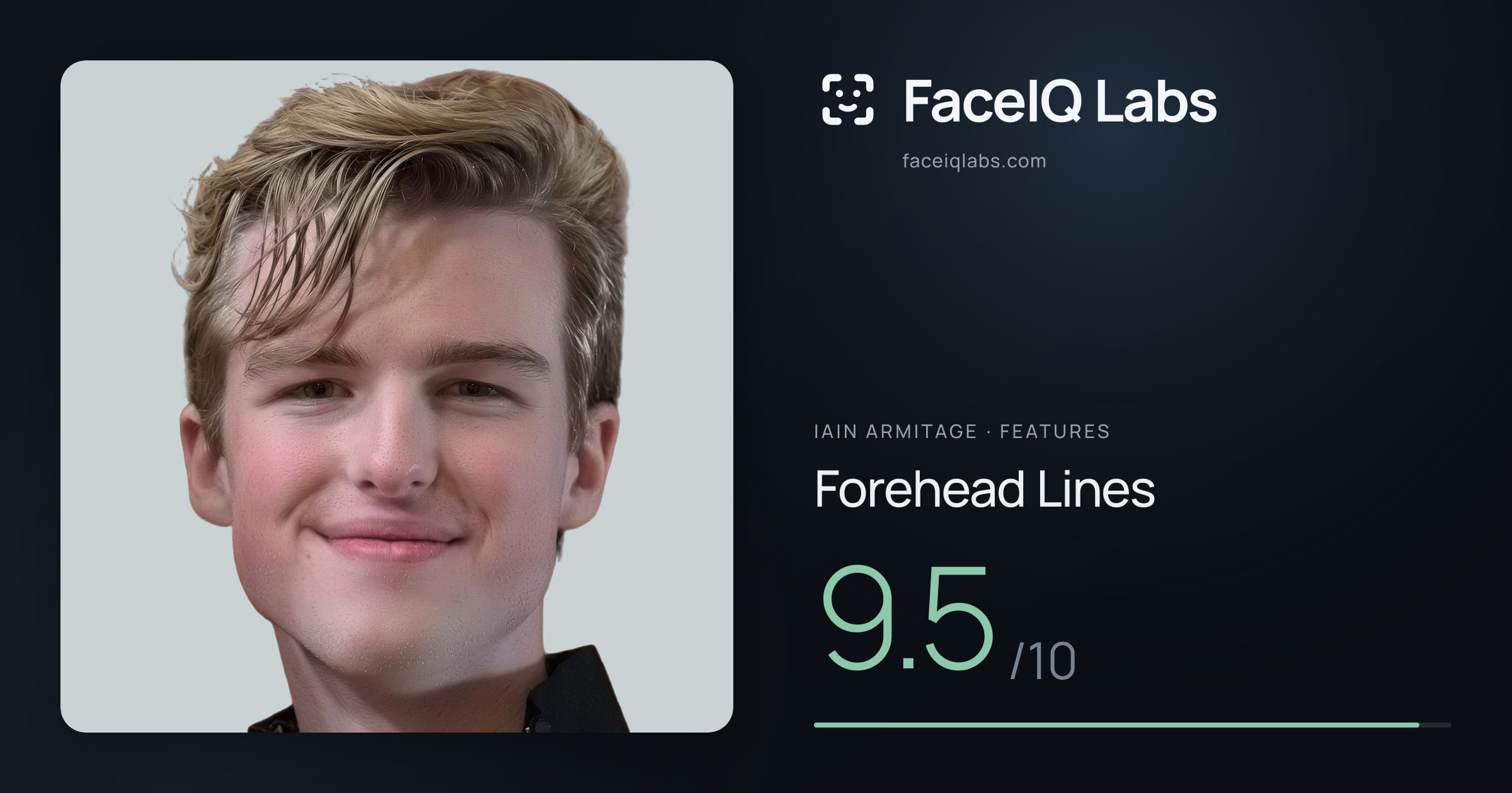 Iain Armitage Forehead Lines: 9.5/10, drawn on the photo