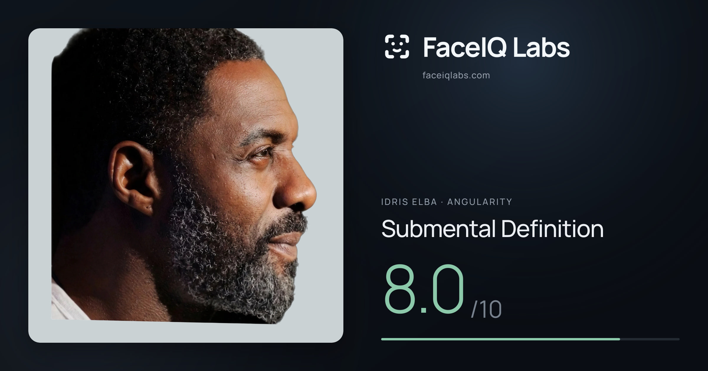 Idris Elba Submental Definition: 8.0/10, drawn on the photo