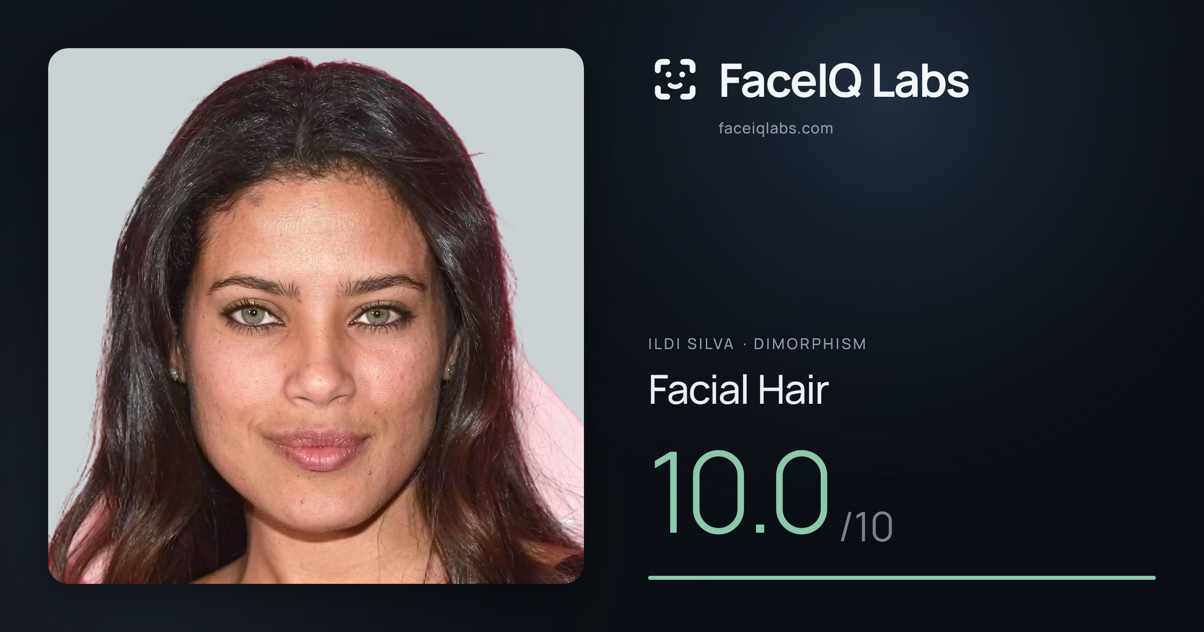 Ildi Silva Facial Hair: 10.0/10, drawn on the photo
