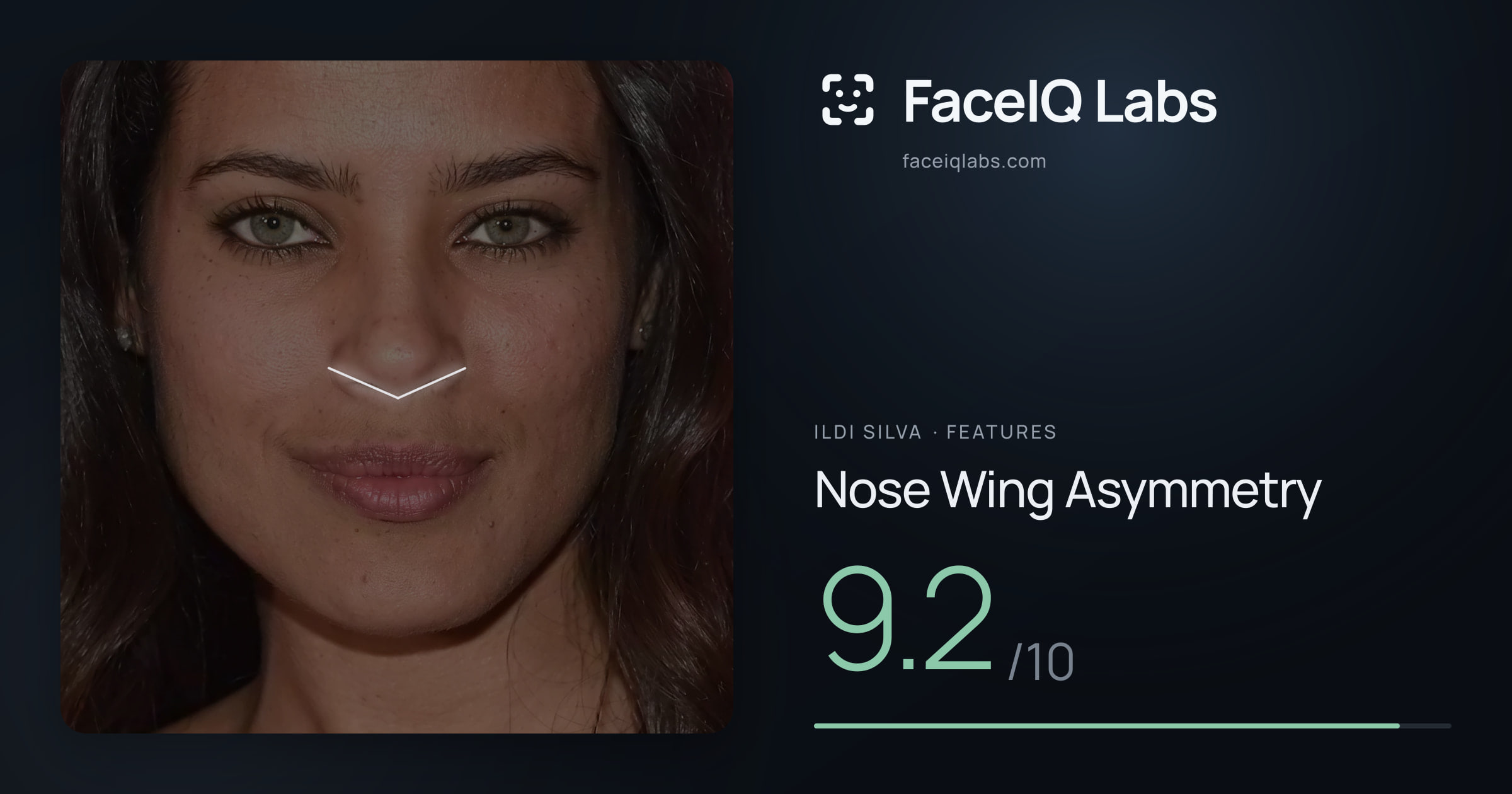 Ildi Silva Nose Wing Asymmetry: 9.2/10, drawn on the photo
