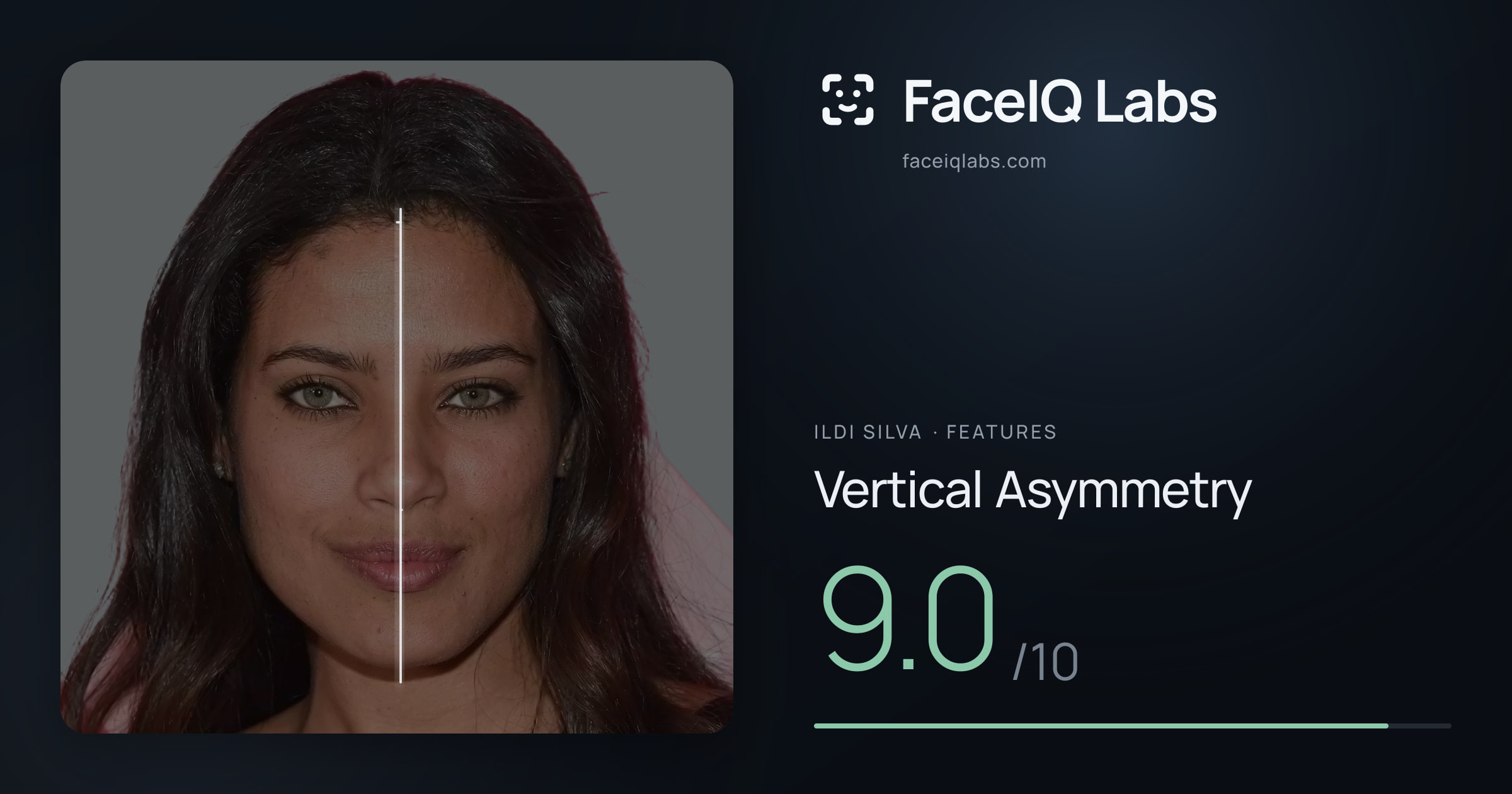 Ildi Silva Vertical Asymmetry: 9.0/10, drawn on the photo