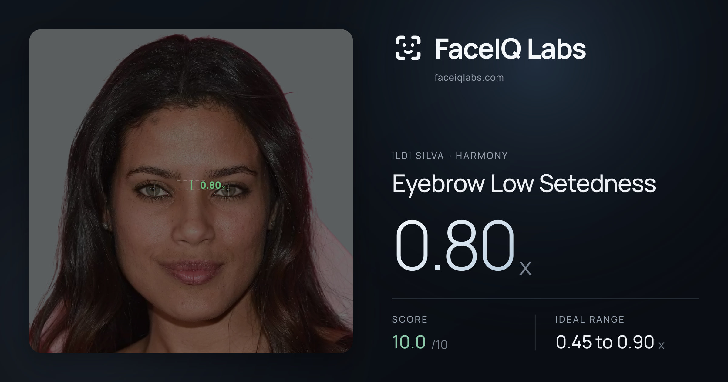 Ildi Silva Eyebrow Low Setedness: 0.80x, drawn on the photo