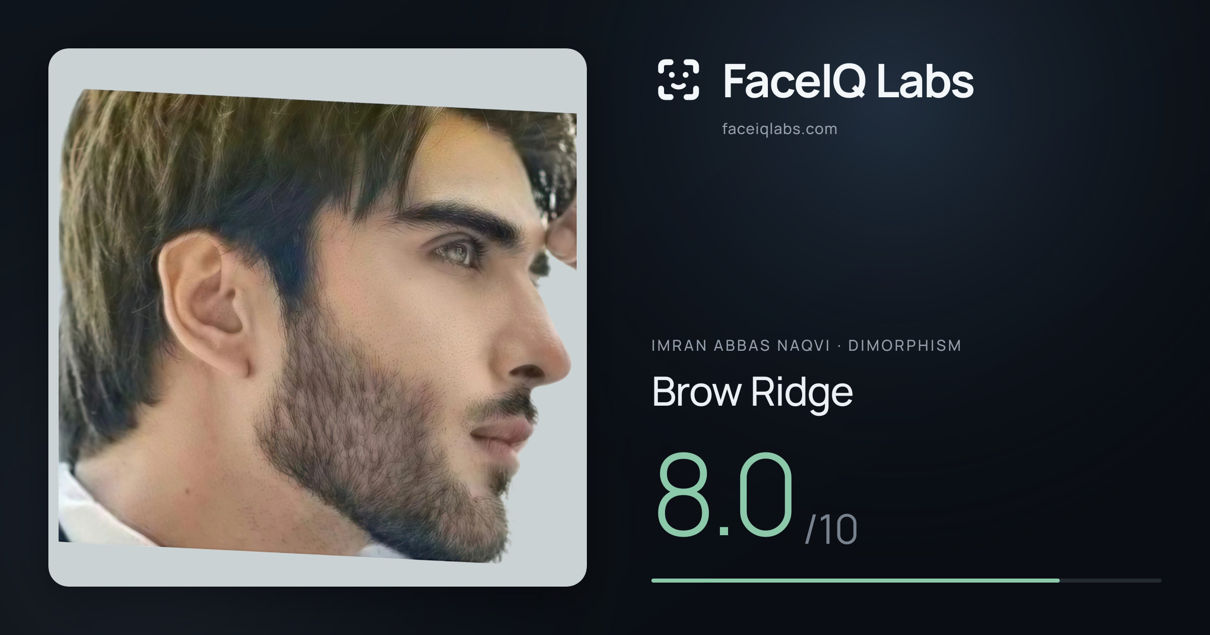 Imran Abbas Naqvi Brow Ridge: 8.0/10, drawn on the photo