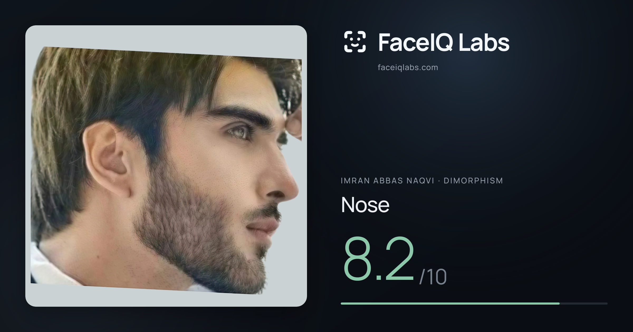 Imran Abbas Naqvi Nose: 8.2/10, drawn on the photo