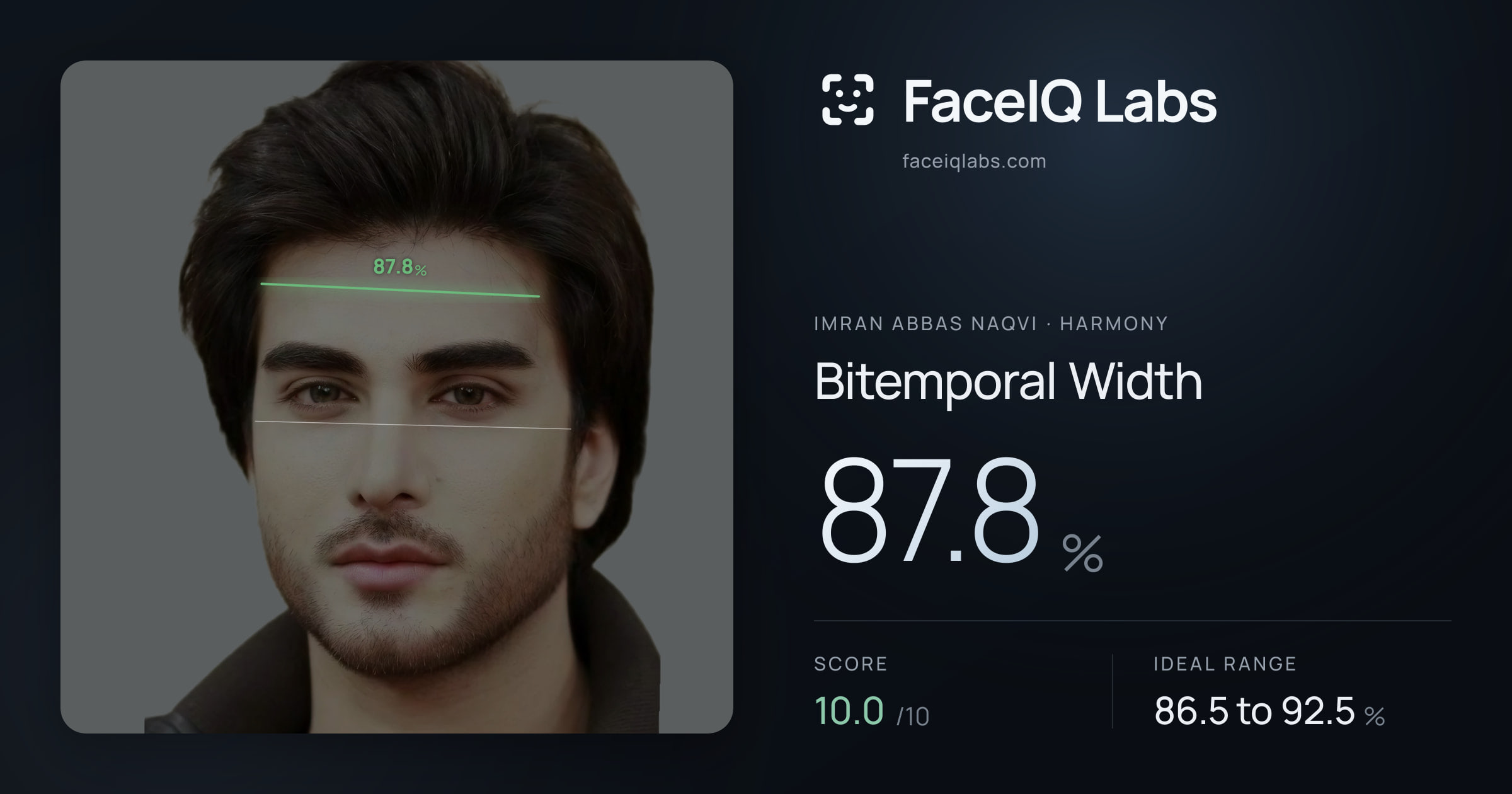 Imran Abbas Naqvi Bitemporal Width: 87.8%, drawn on the photo