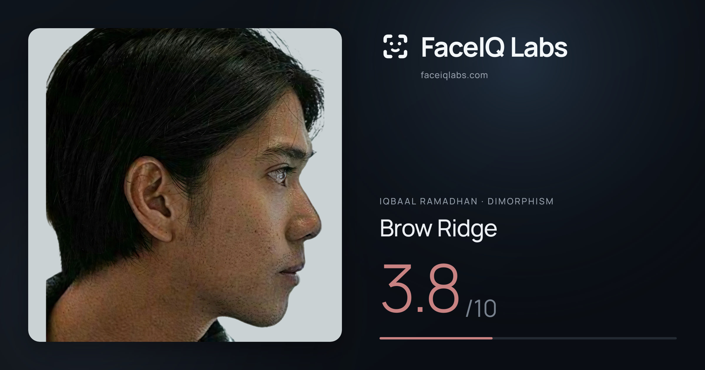 Iqbaal Ramadhan Brow Ridge: 3.8/10, drawn on the photo