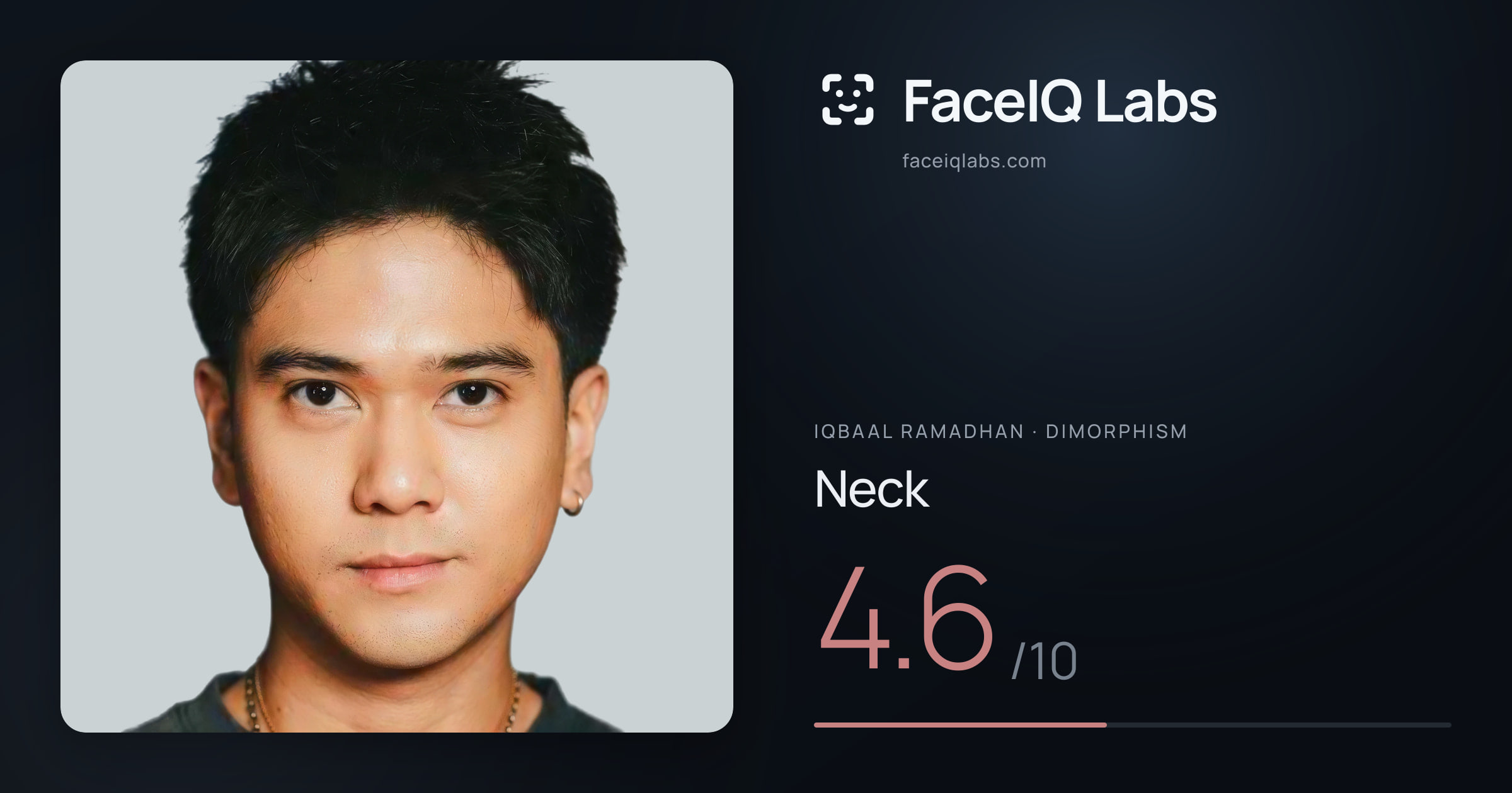 Iqbaal Ramadhan Neck: 4.6/10, drawn on the photo