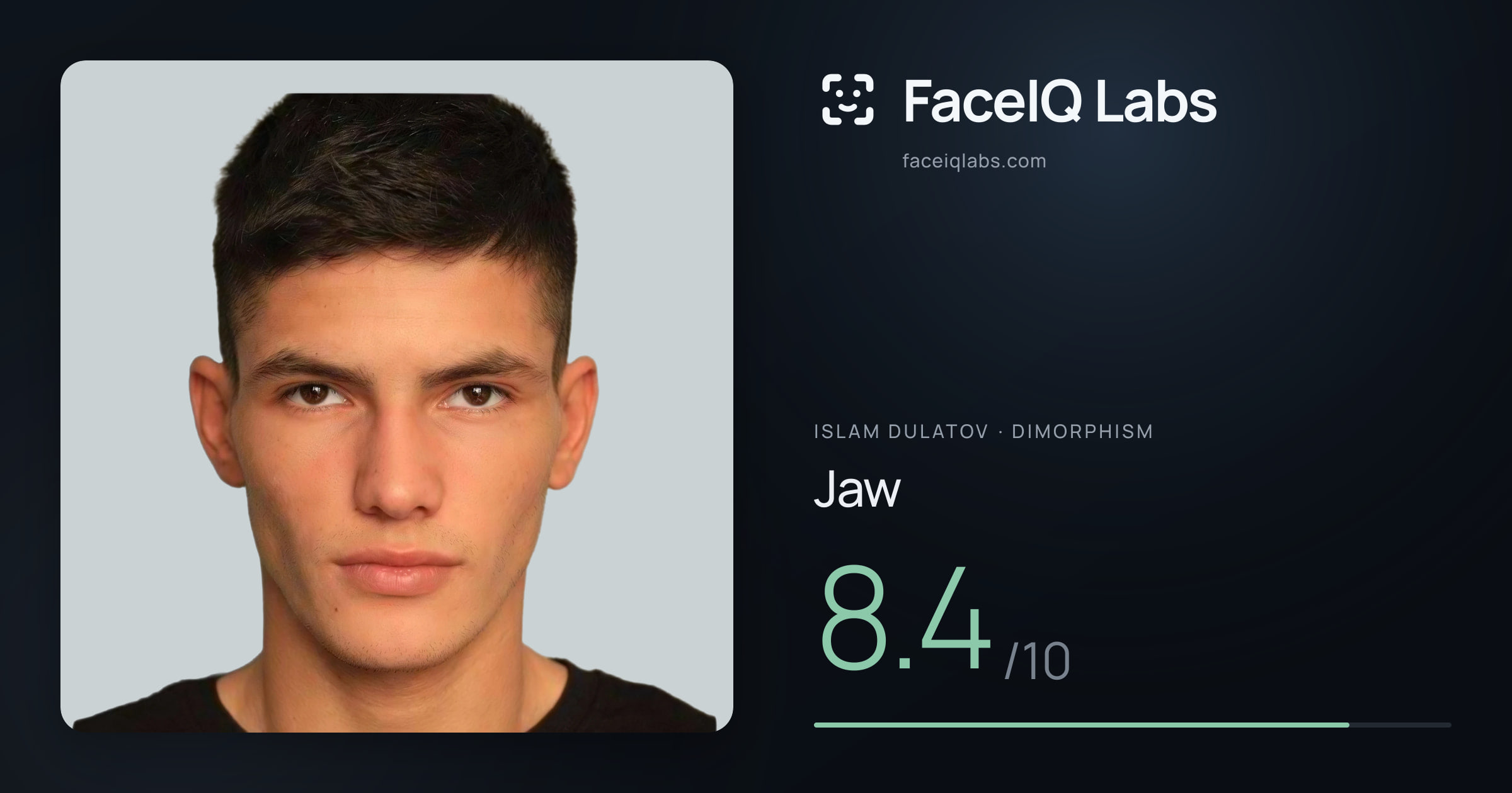 Islam Dulatov Jaw: 8.4/10, drawn on the photo
