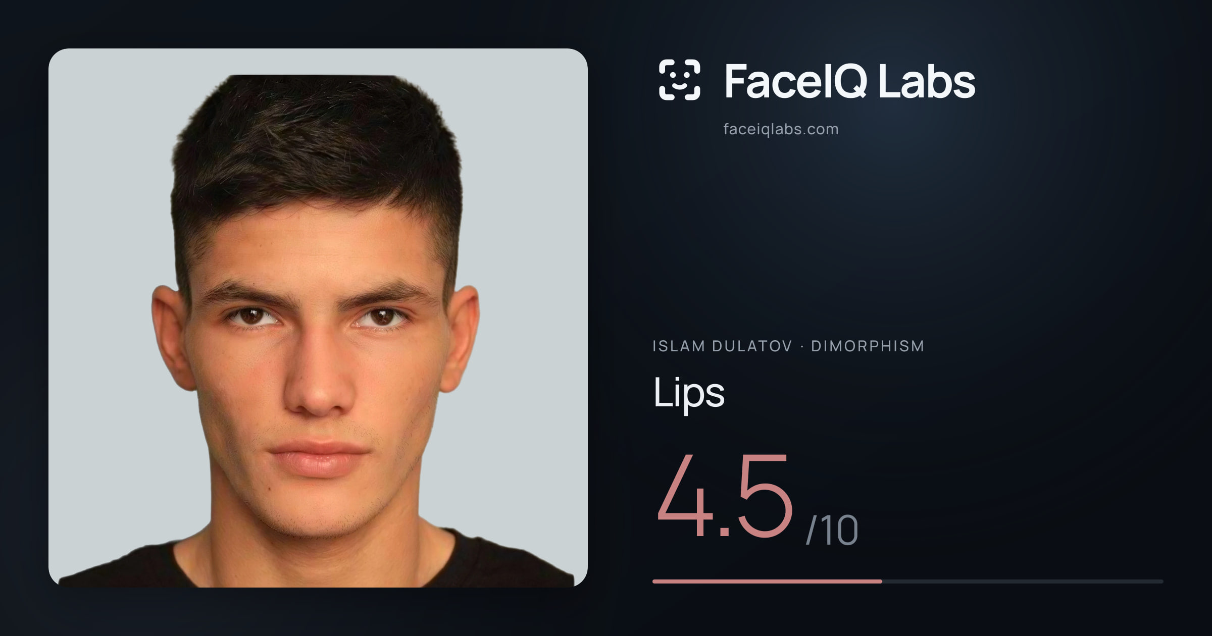 Islam Dulatov Lips: 4.5/10, drawn on the photo