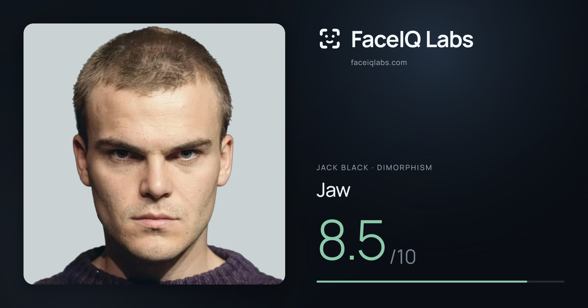 Jack Black Jaw: 8.5/10, drawn on the photo