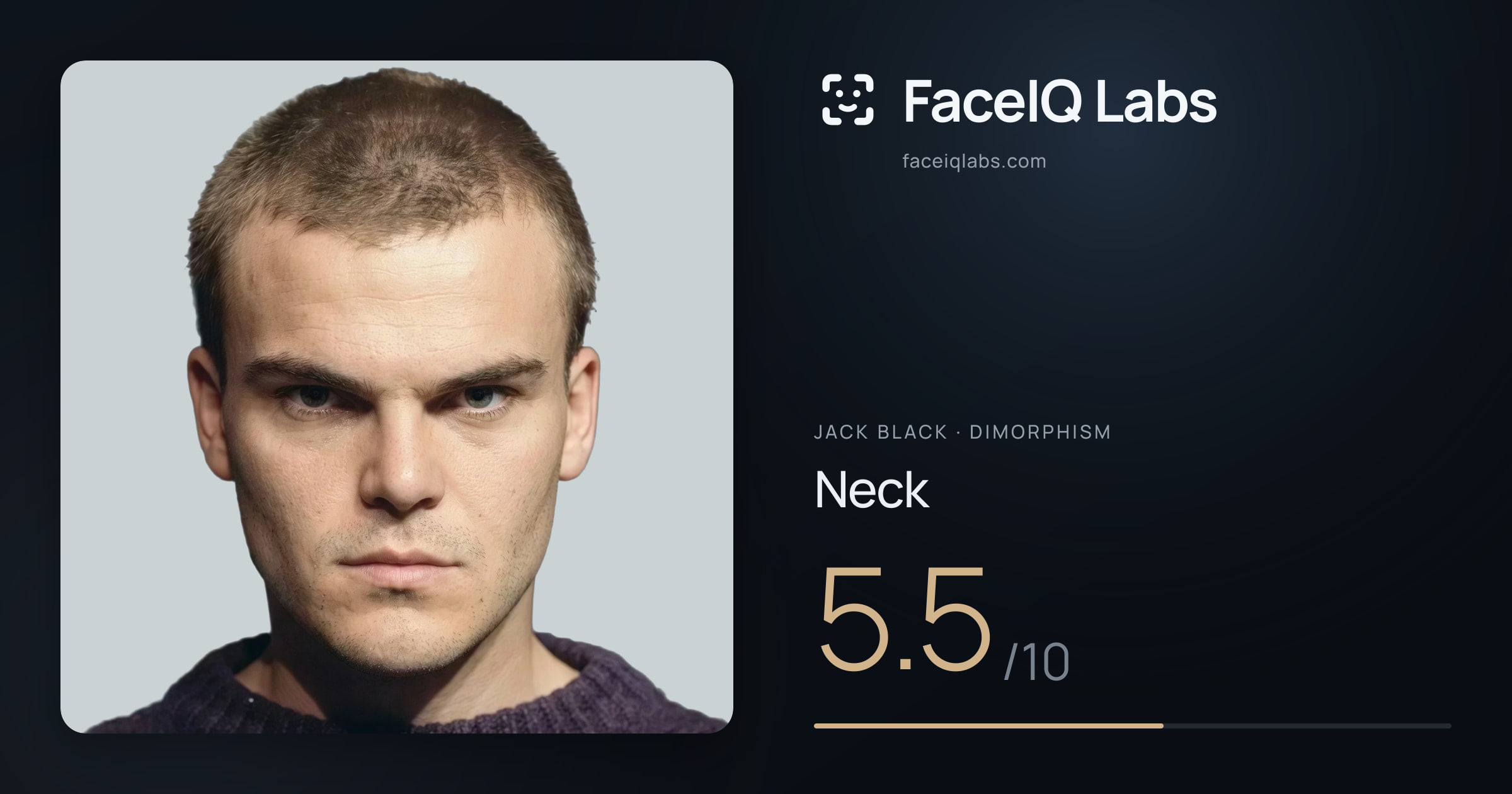 Jack Black Neck: 5.5/10, drawn on the photo