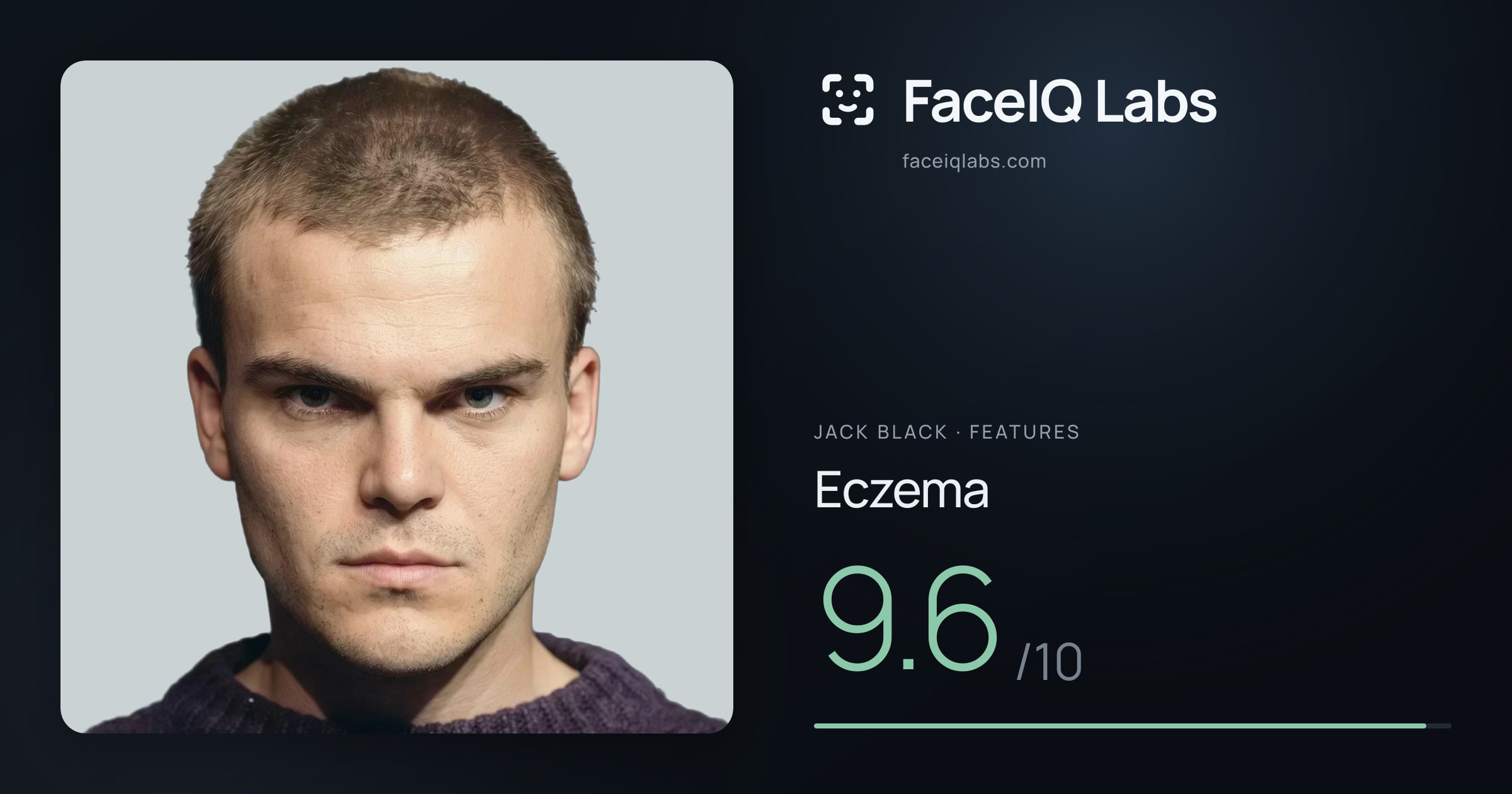 Jack Black Eczema: 9.6/10, drawn on the photo