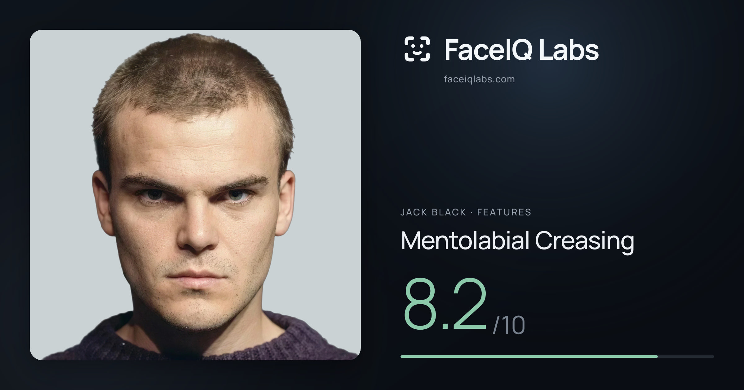 Jack Black Mentolabial Creasing: 8.2/10, drawn on the photo