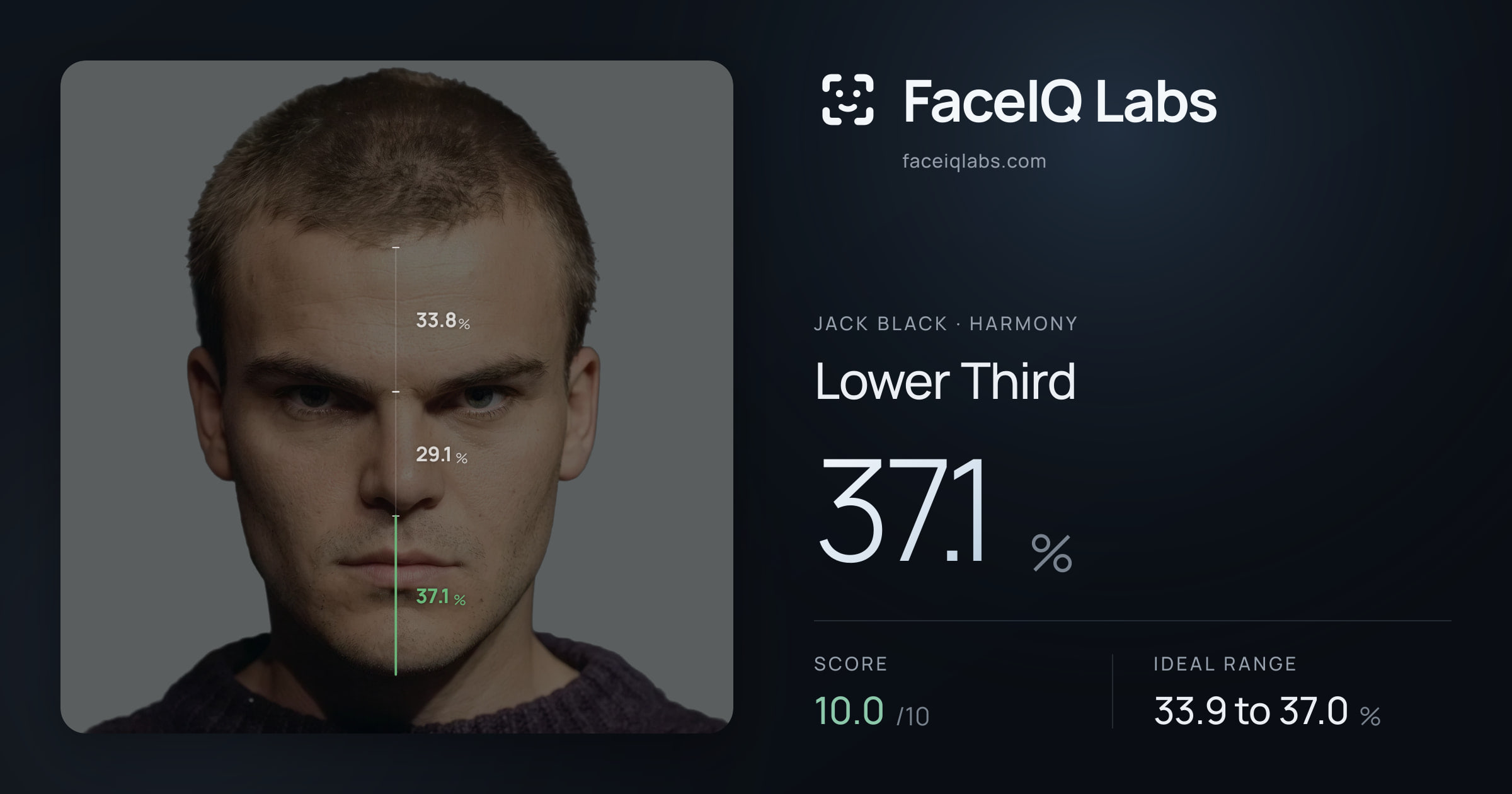 Jack Black Lower Third: 37.1%, drawn on the photo