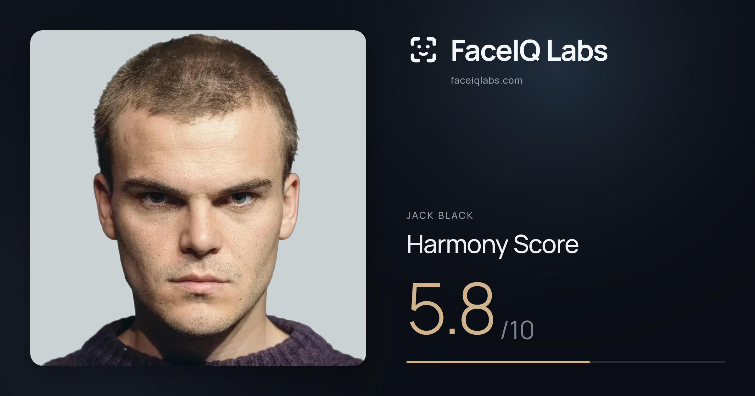 Jack Black Harmony: 5.8/10, with each ratio's score