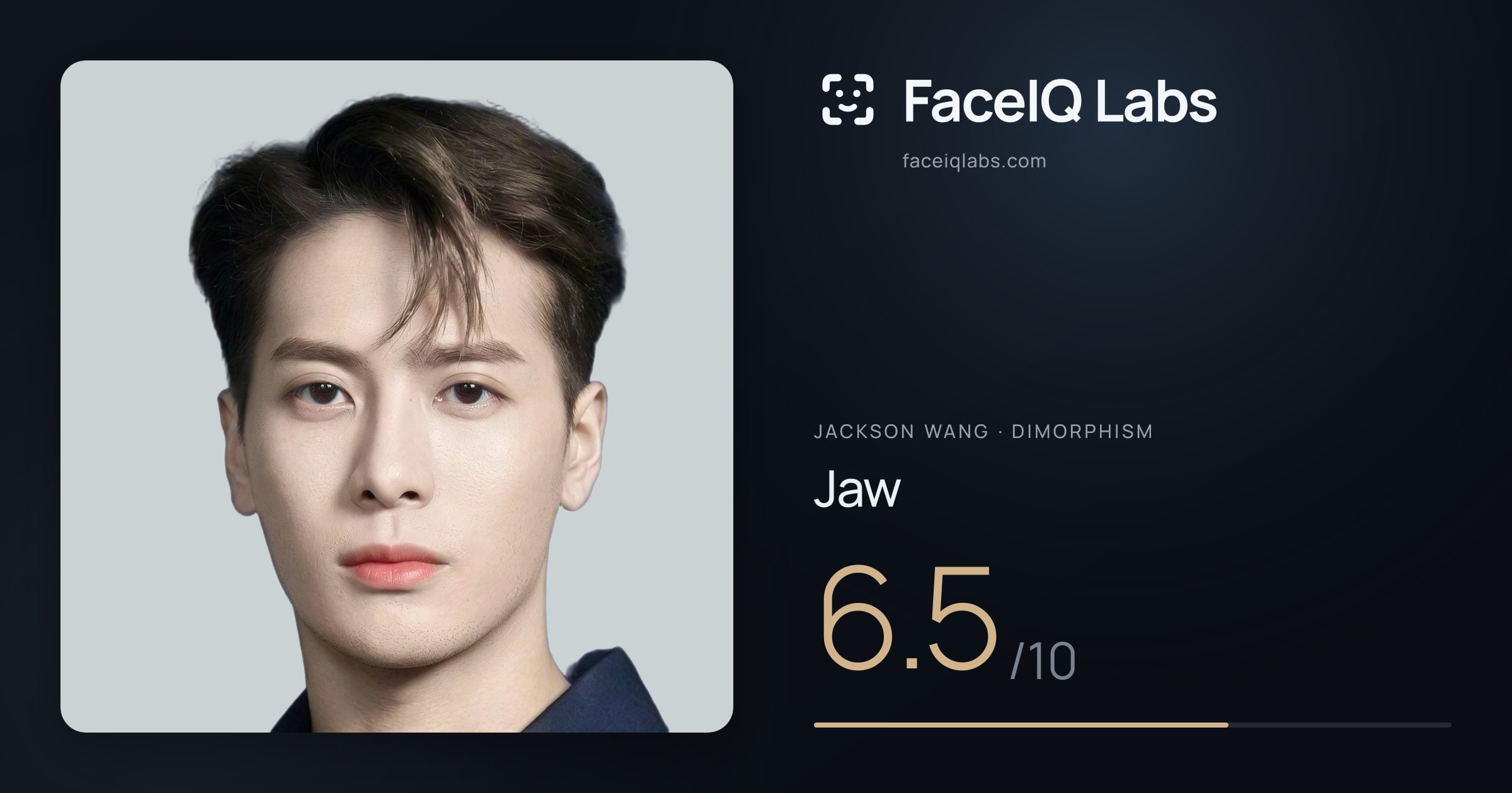 Jackson Wang Jaw: 6.5/10, drawn on the photo