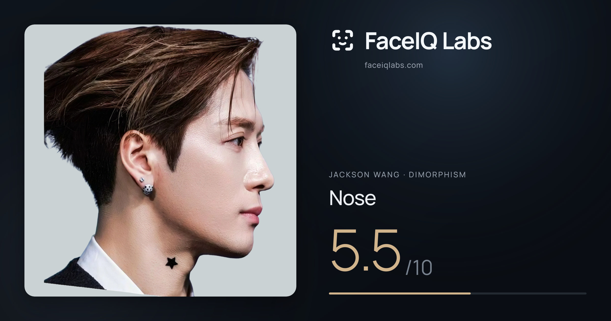 Jackson Wang Nose: 5.5/10, drawn on the photo