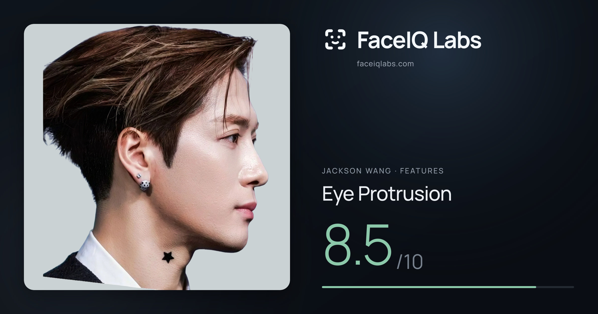 Jackson Wang Eye Protrusion: 8.5/10, drawn on the photo