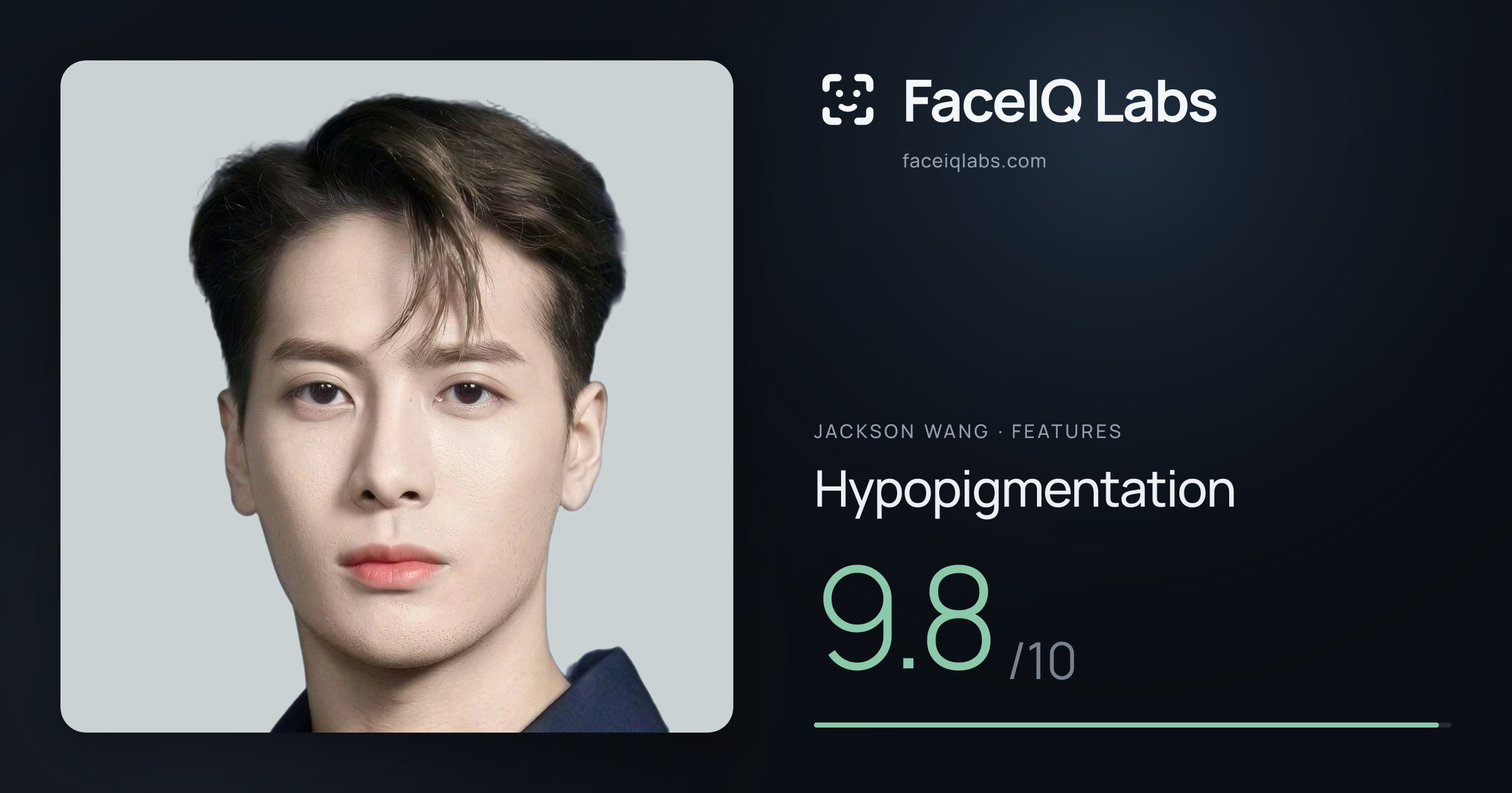 Jackson Wang Hypopigmentation: 9.8/10, drawn on the photo