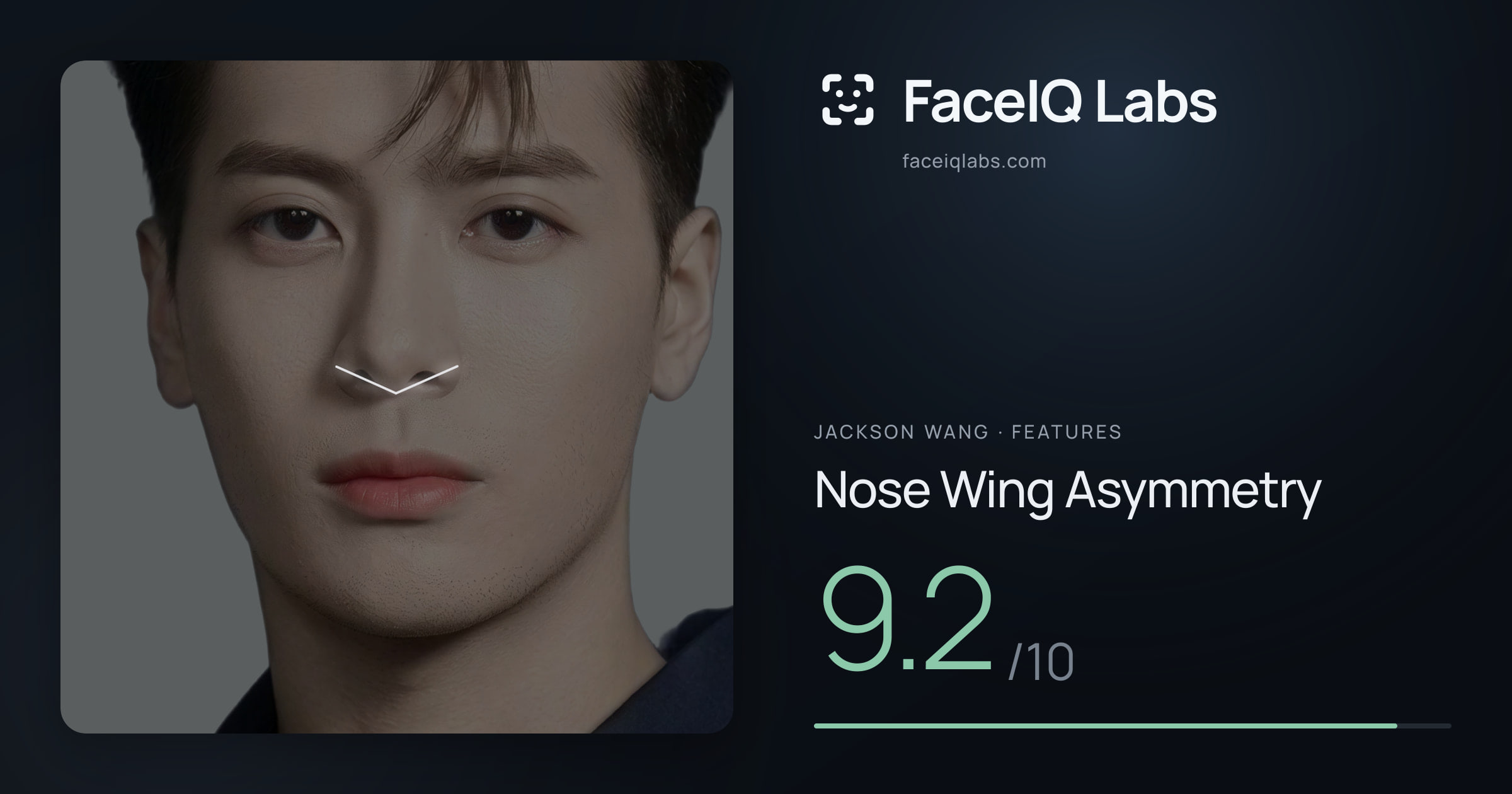 Jackson Wang Nose Wing Asymmetry: 9.2/10, drawn on the photo