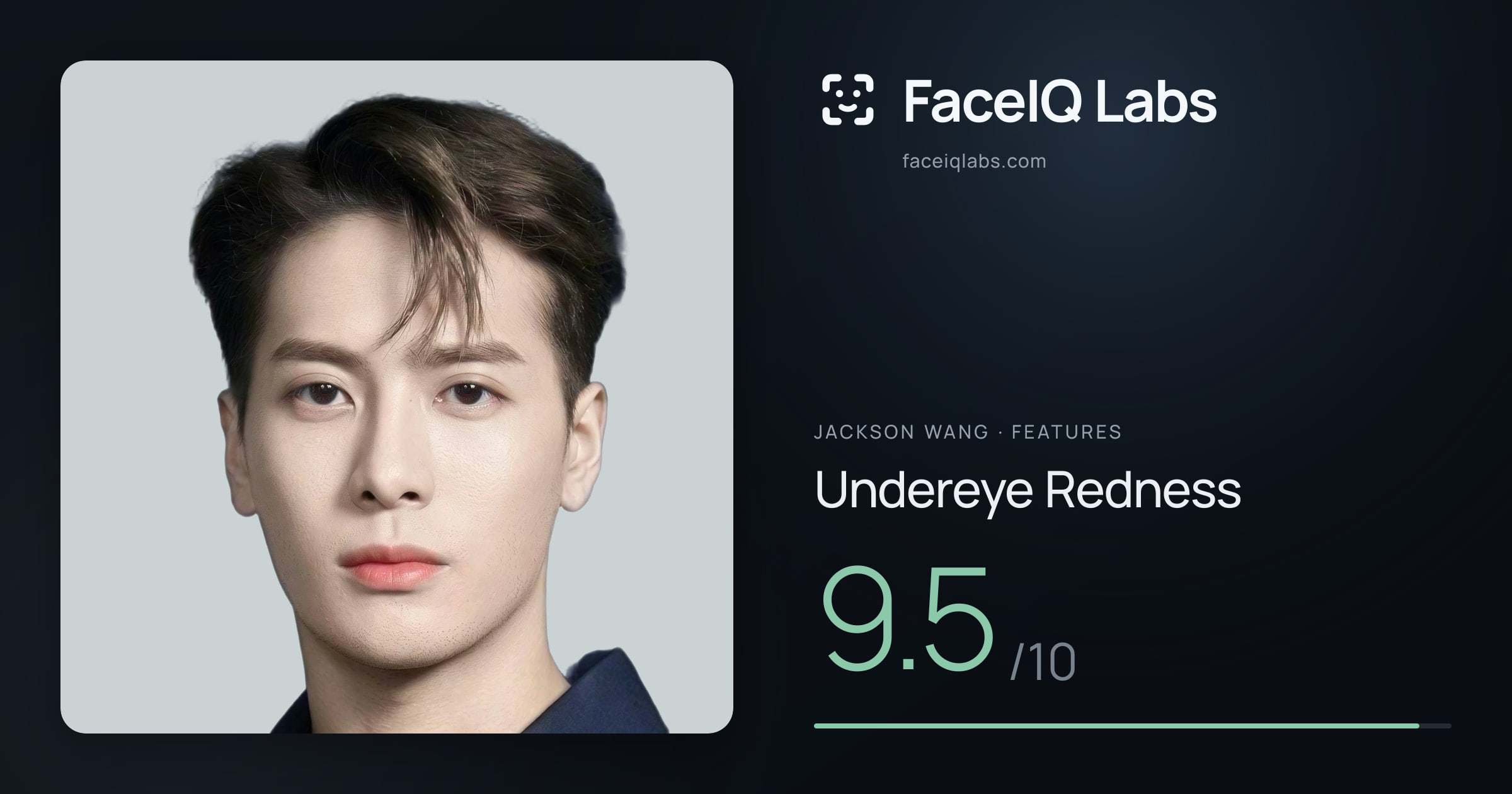 Jackson Wang Undereye Redness: 9.5/10, drawn on the photo